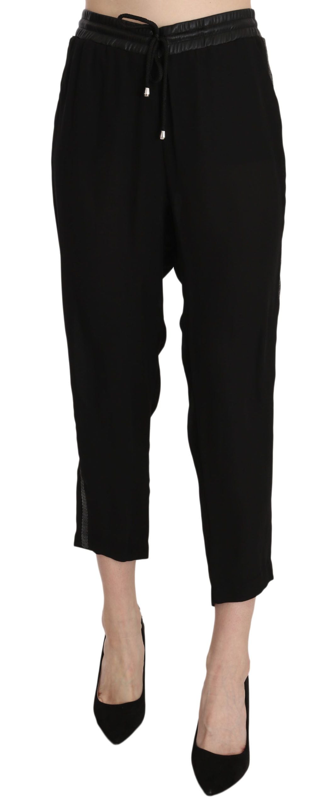 Guess Chic Cropped Pants with High Waist in Elegant Black
