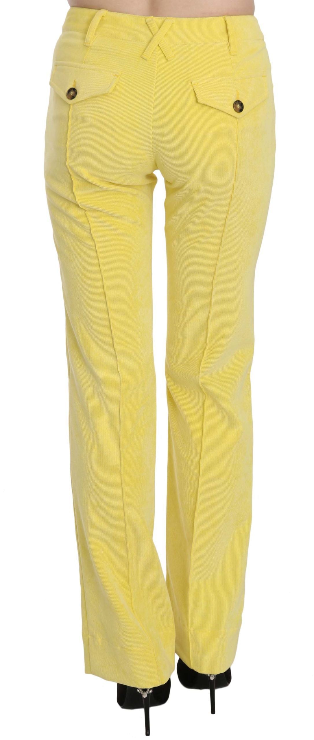 Just Cavalli Chic yellow corduroy trousers with mid waist