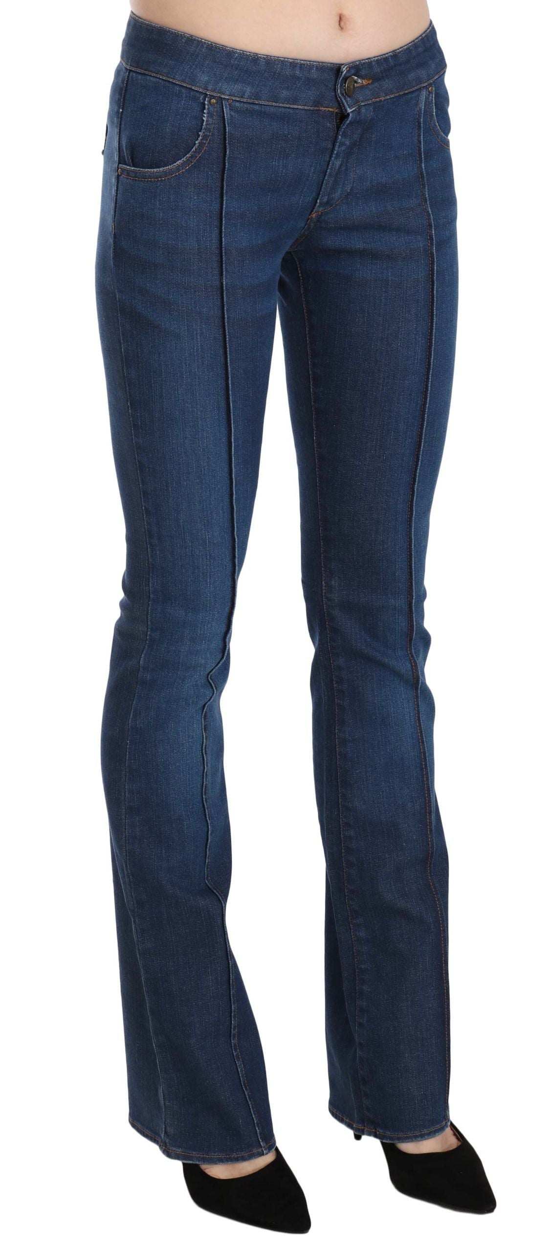 Just Cavalli Blue Boot Cut Denim Low Waist Pants Jeans