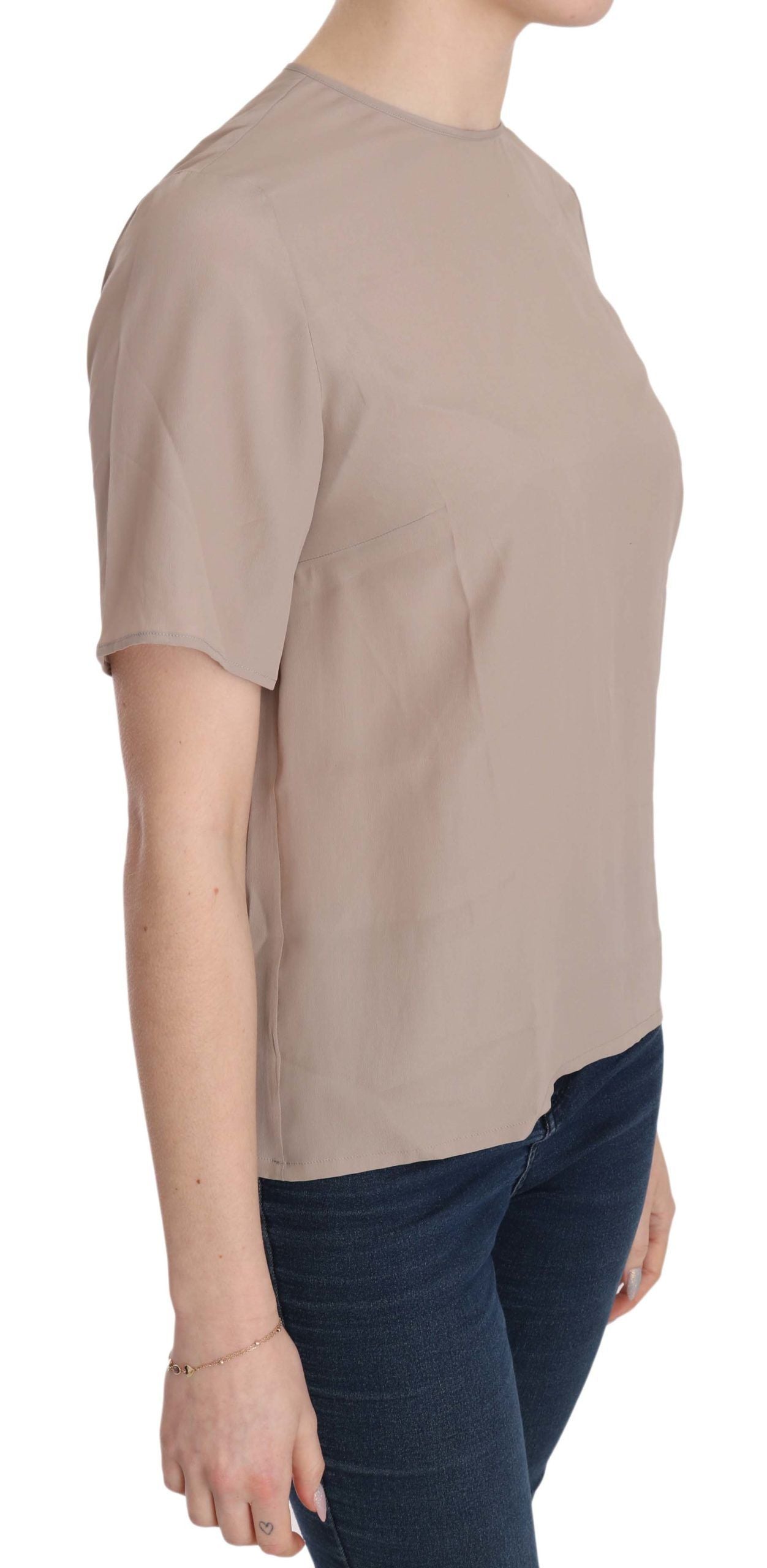 Dolce & Gabbana Beige Rundhalsausschnitt Kurzarmbluse