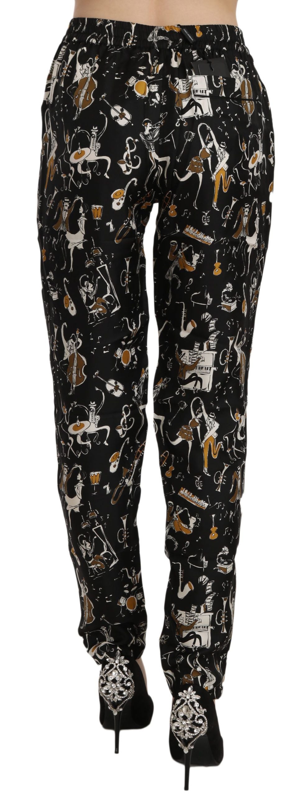 Dolce & Gabbana Elegant tapered silk trousers with high waist