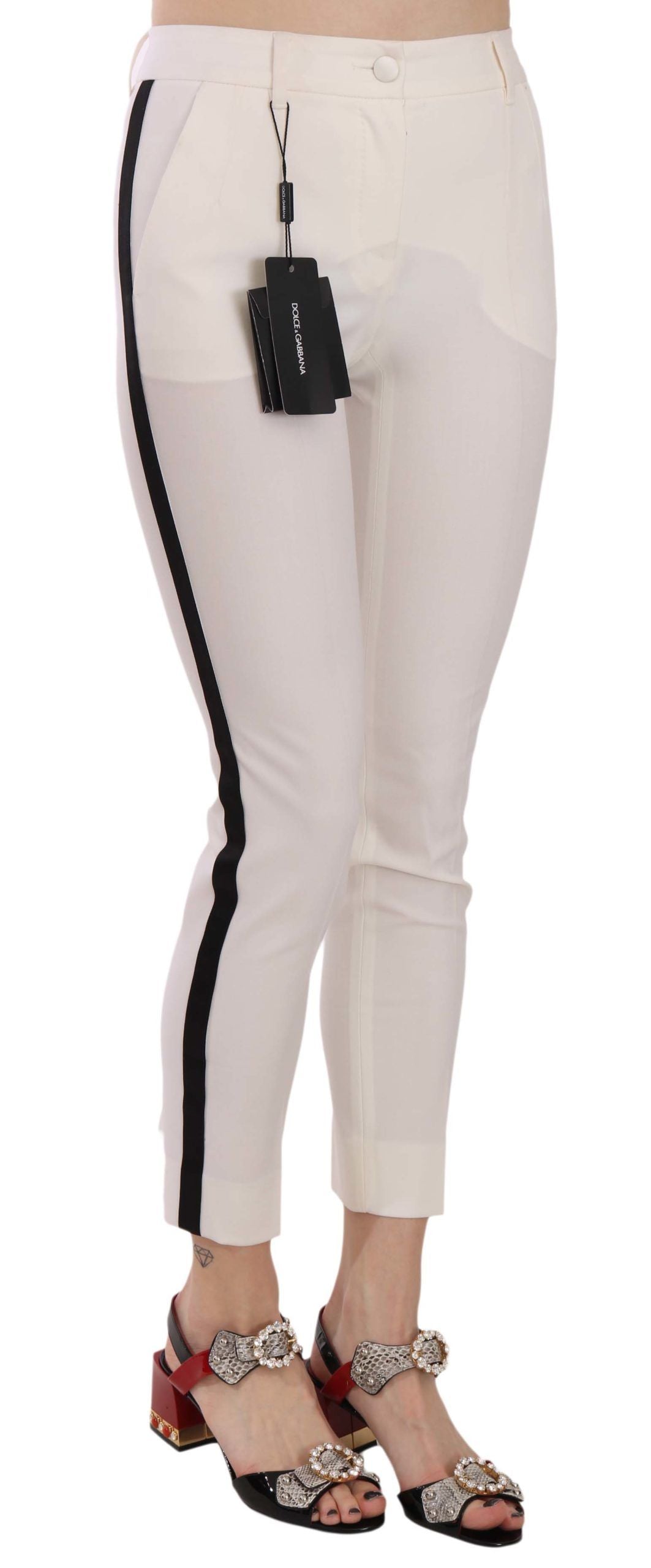 Dolce & Gabbana Elegant wool trousers with side stripes