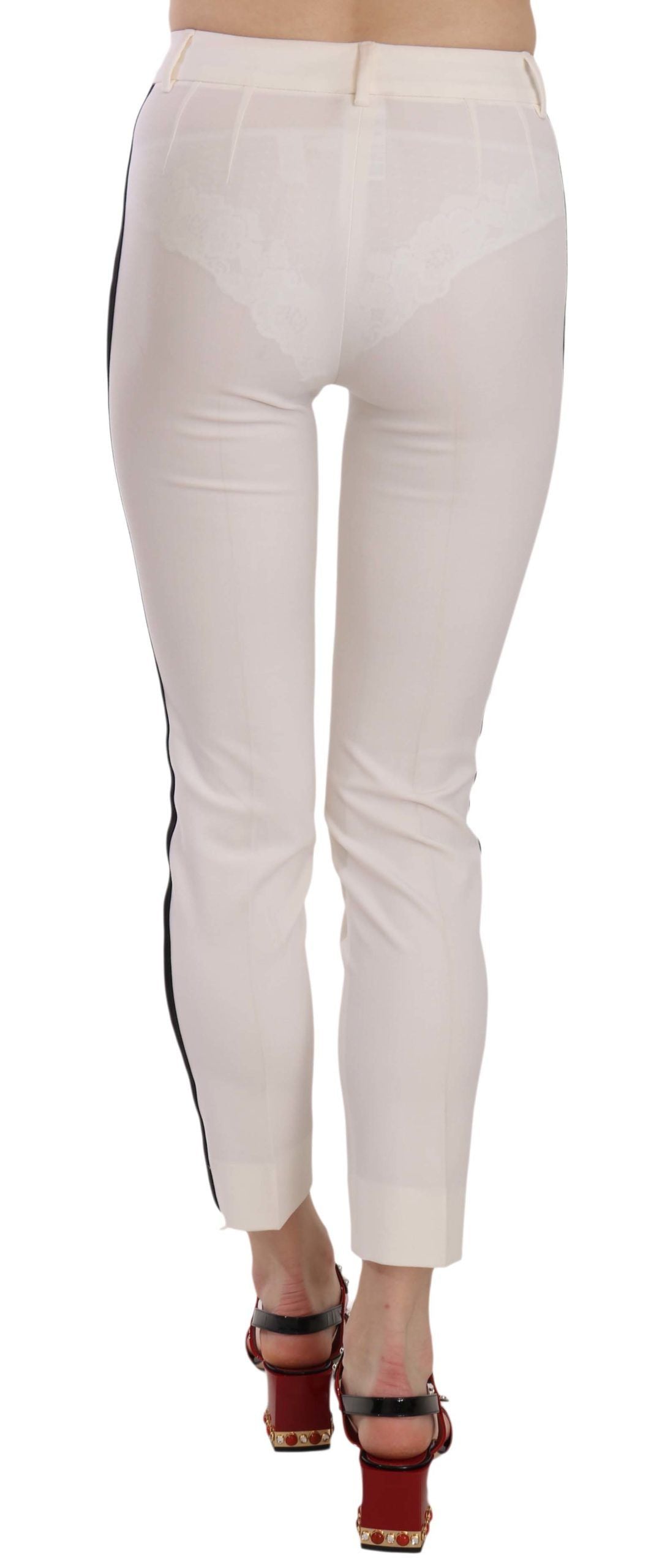 Dolce & Gabbana Elegant wool trousers with side stripes