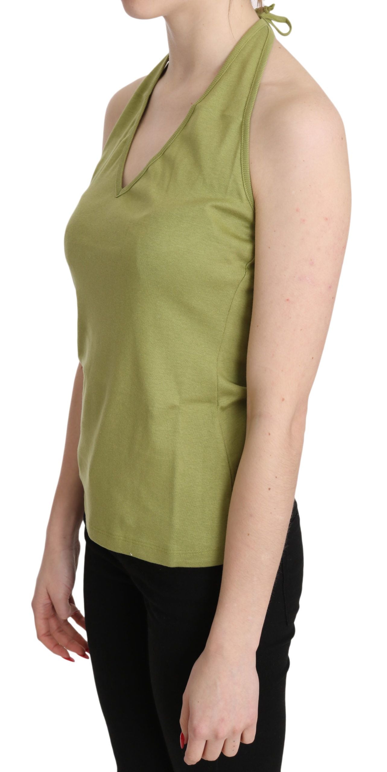 GF Ferre Grüner Halter Baumwolle ärmelloses lässiges Tanktop Bluse