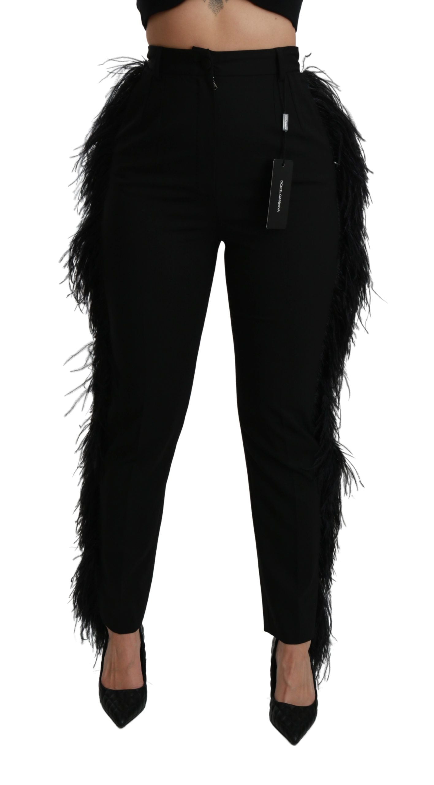 Dolce & Gabbana Elegant high-waisted wool-blend trousers