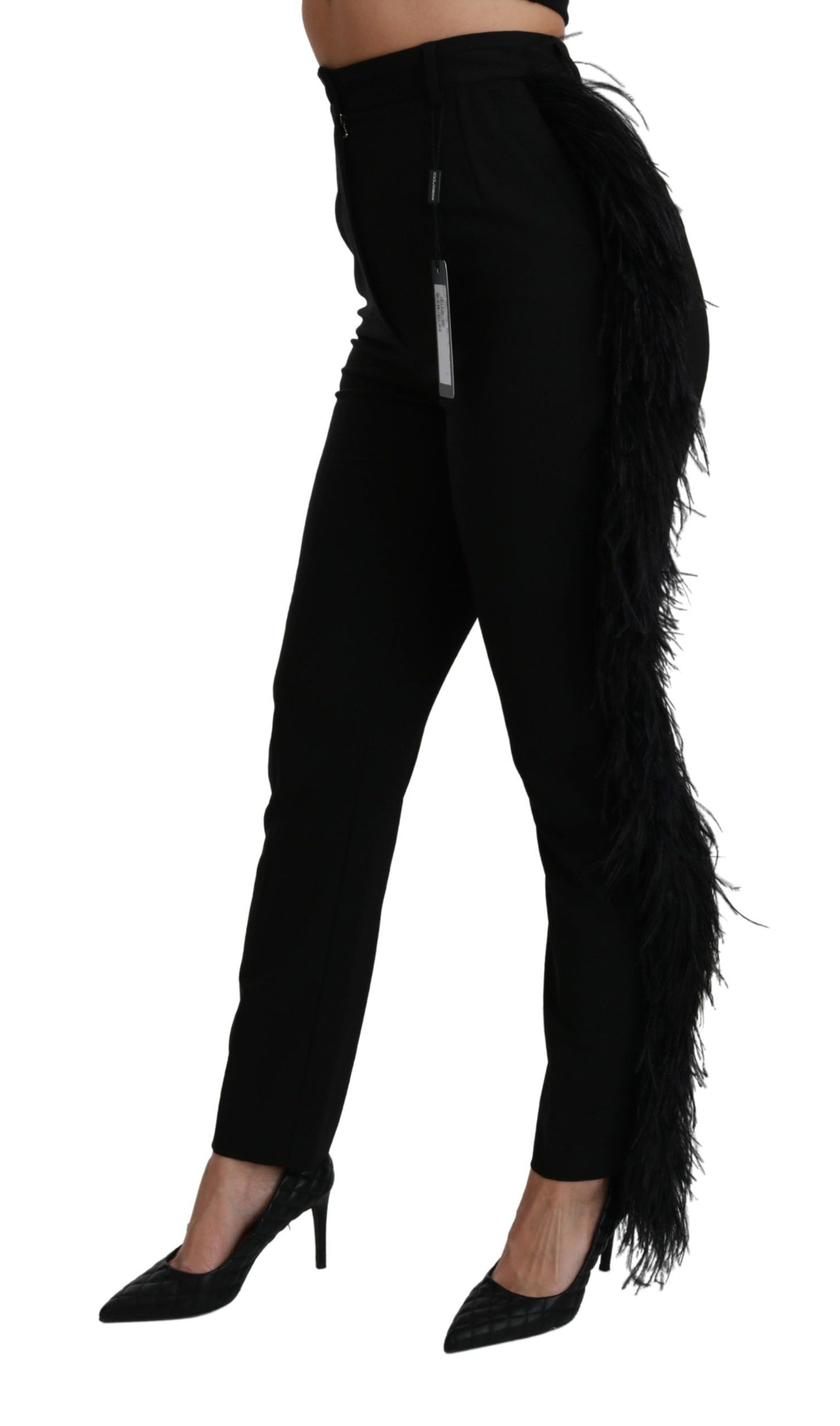 Dolce & Gabbana Elegant high-waisted wool-blend trousers