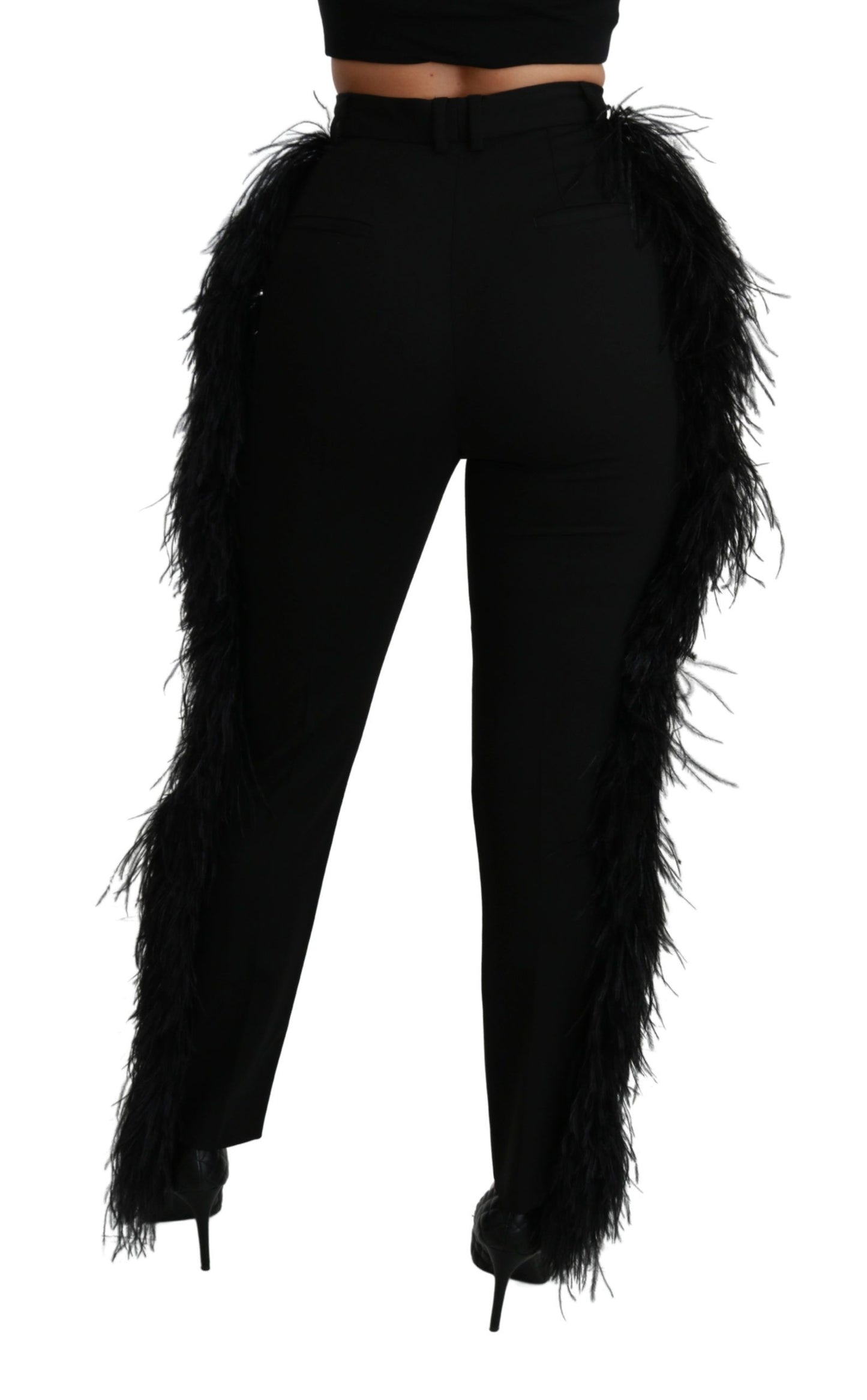 Dolce & Gabbana Elegant high-waisted wool-blend trousers
