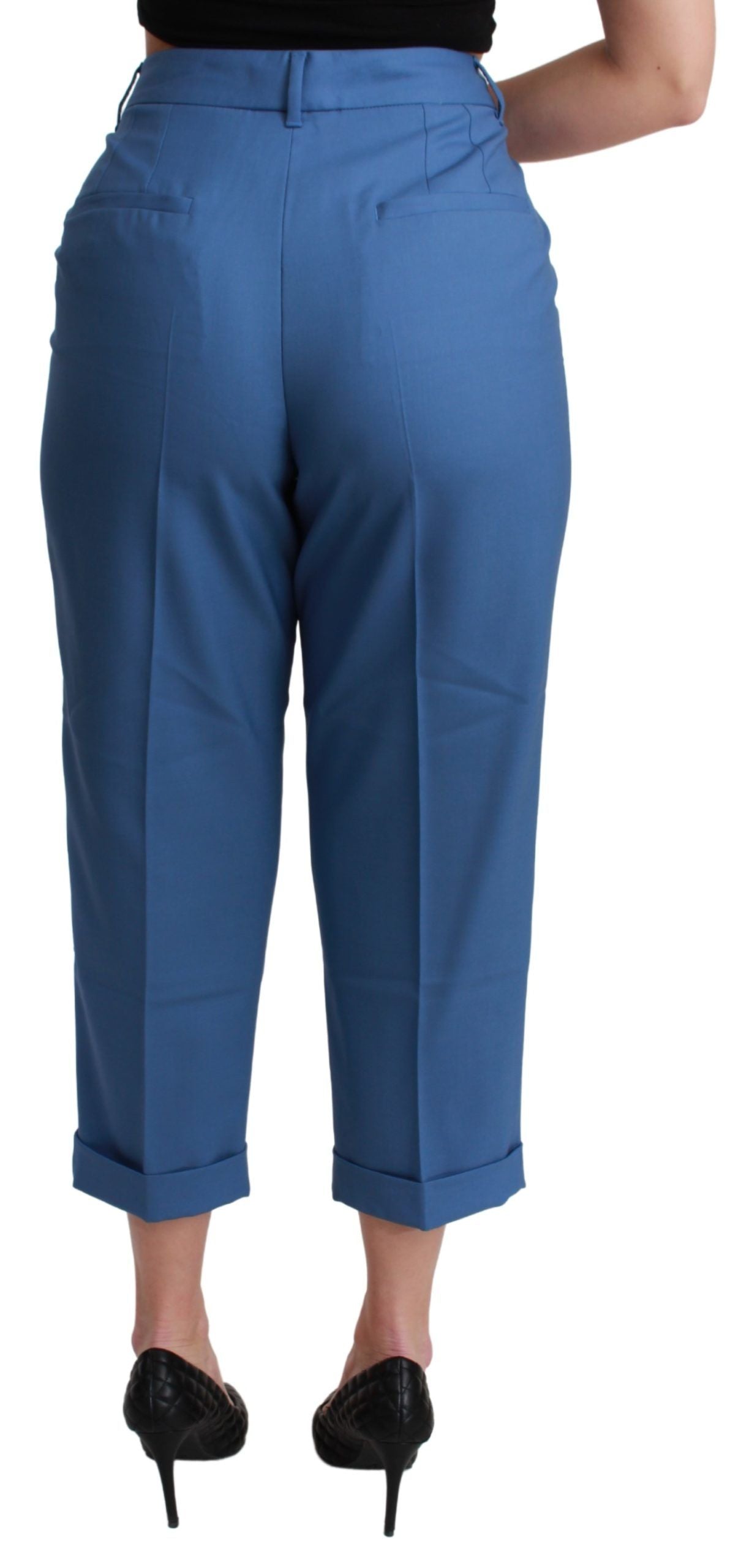 Dolce & Gabbana Elegant pleated wool trousers with cuffs