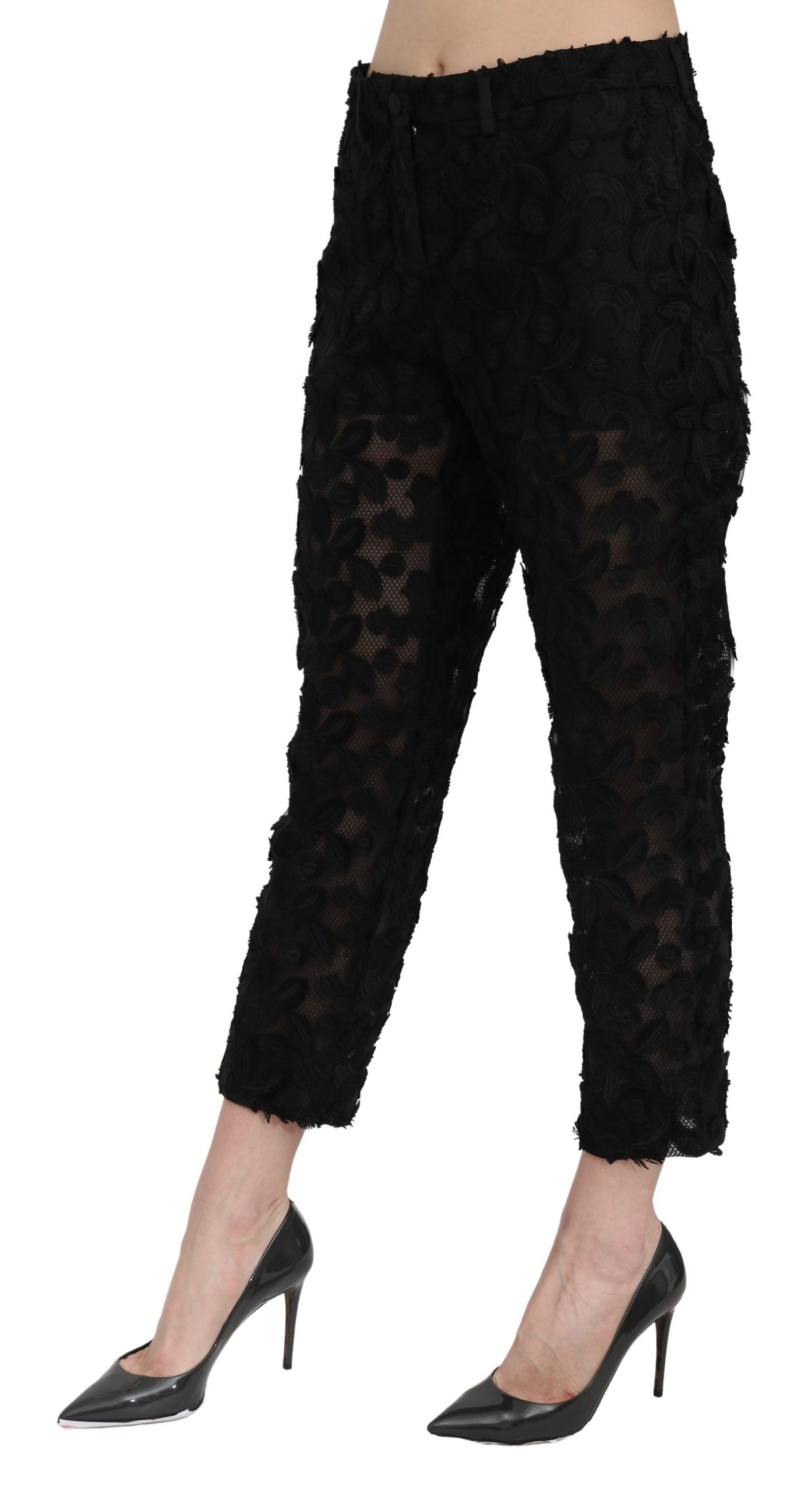 Dolce & Gabbana Elegant straight cut lace trousers