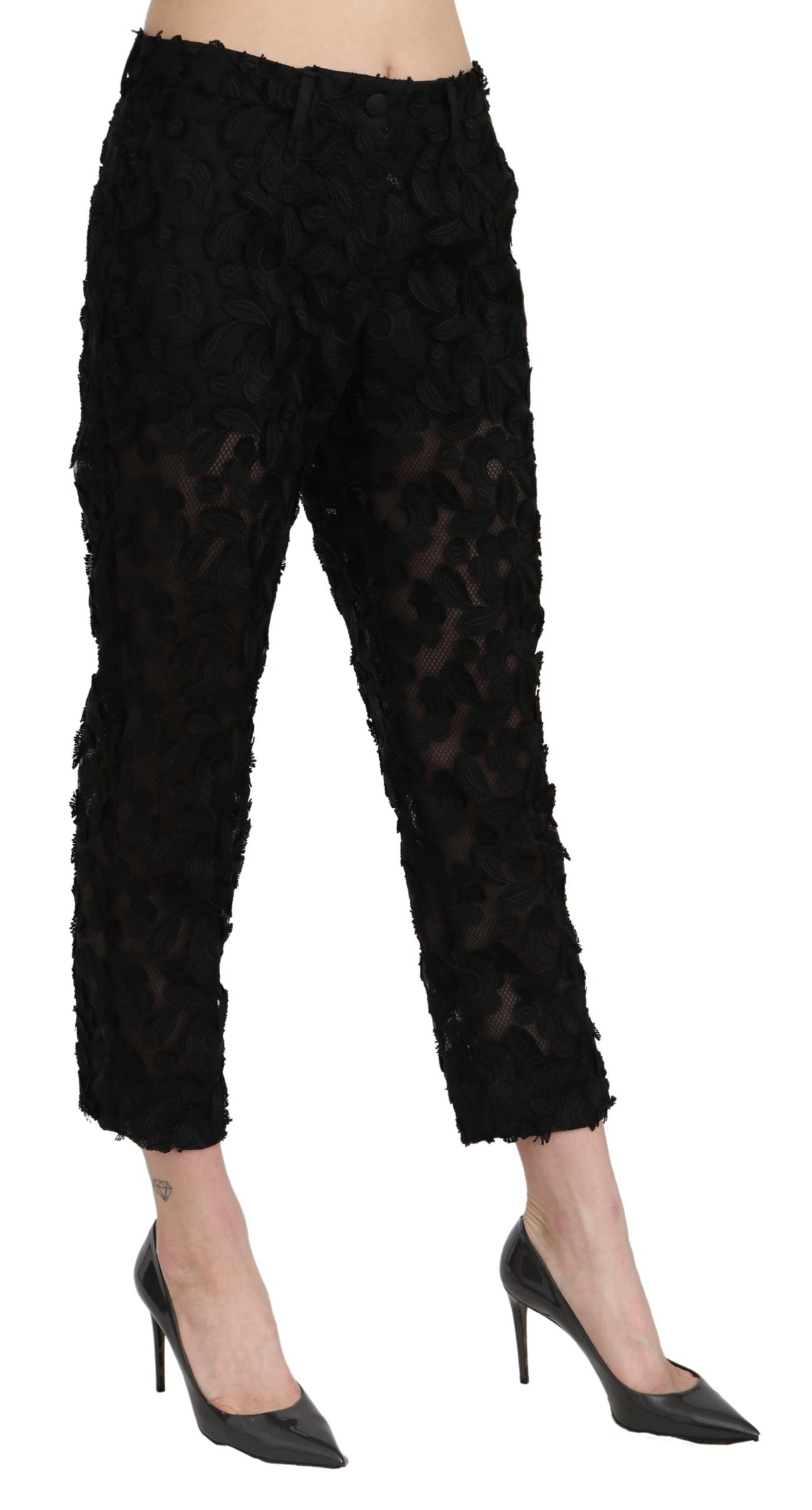 Dolce & Gabbana Elegant straight cut lace trousers