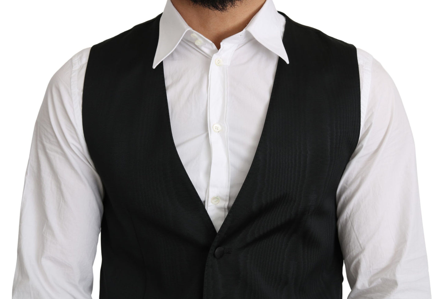 Dolce & Gabbana Grauer formeller Mantel aus 100% Seide Weste