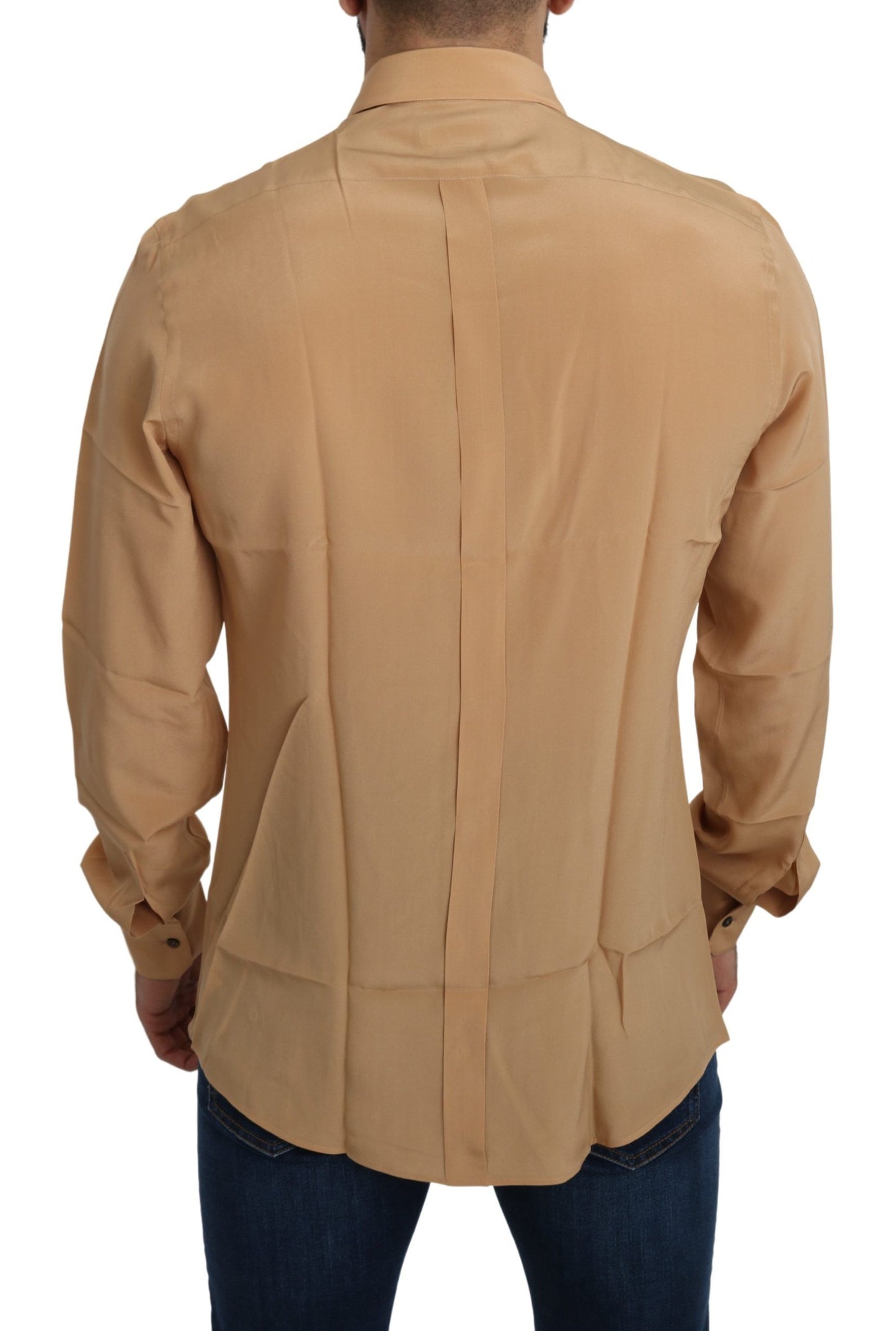 Dolce & Gabbana Elegant Yellow Silk Shirt for Men