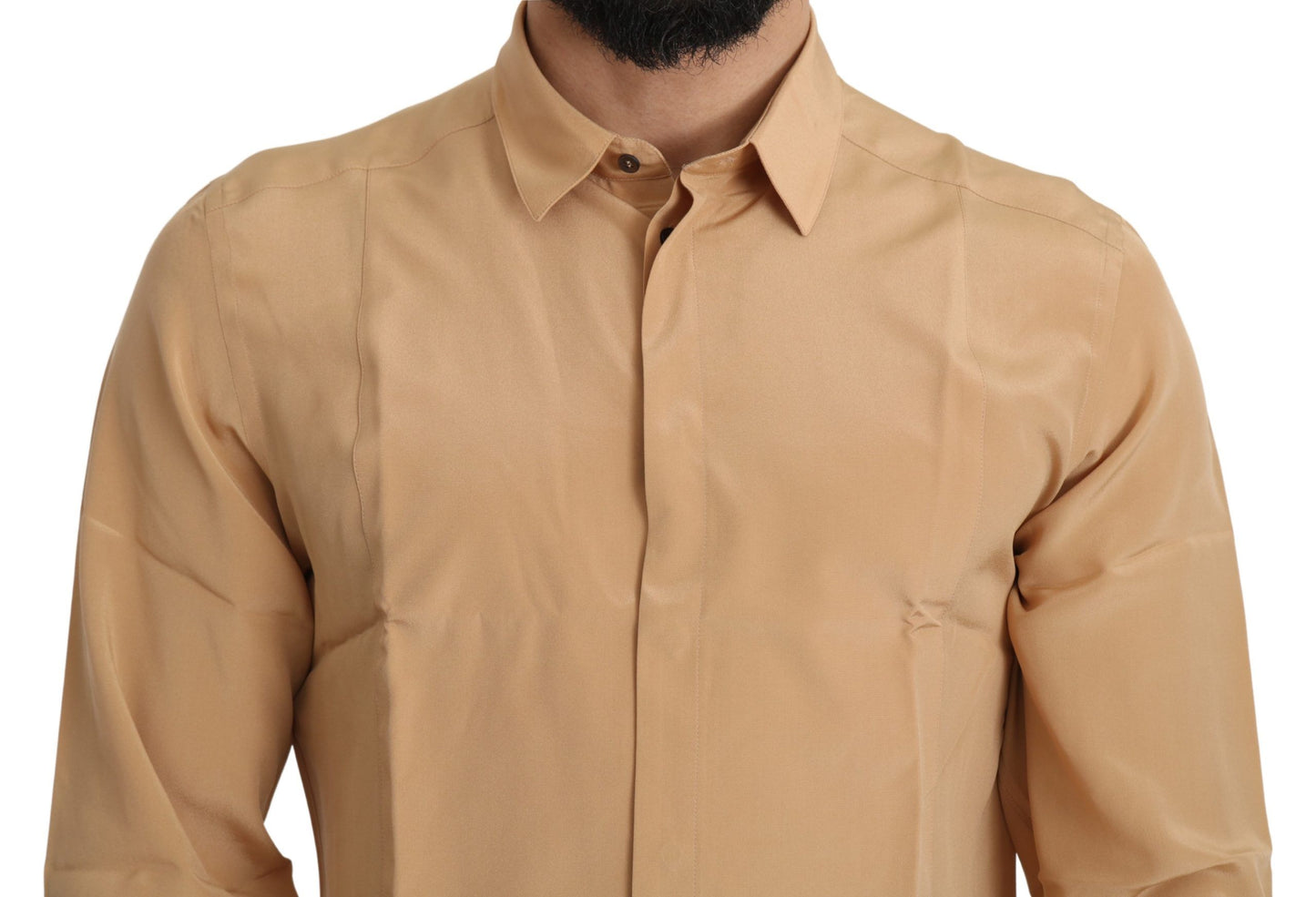 Dolce & Gabbana Elegant Yellow Silk Shirt for Men