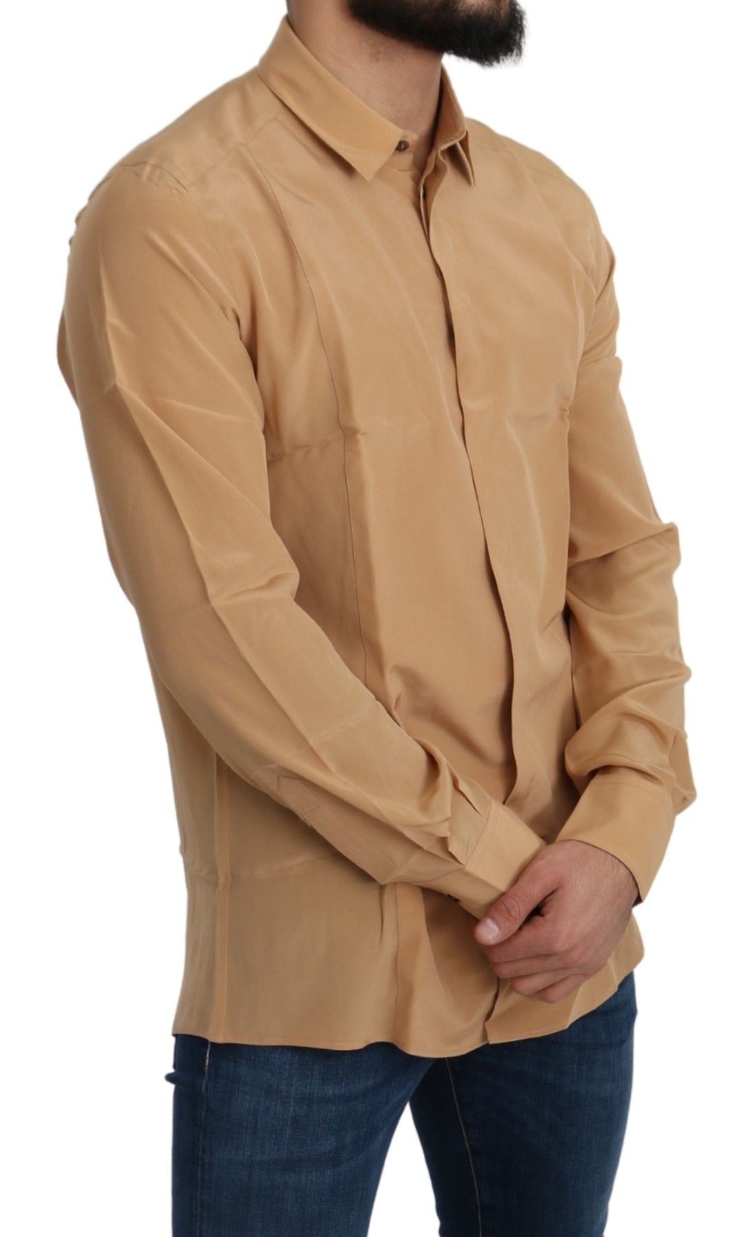 Dolce & Gabbana Elegant Yellow Silk Shirt for Men