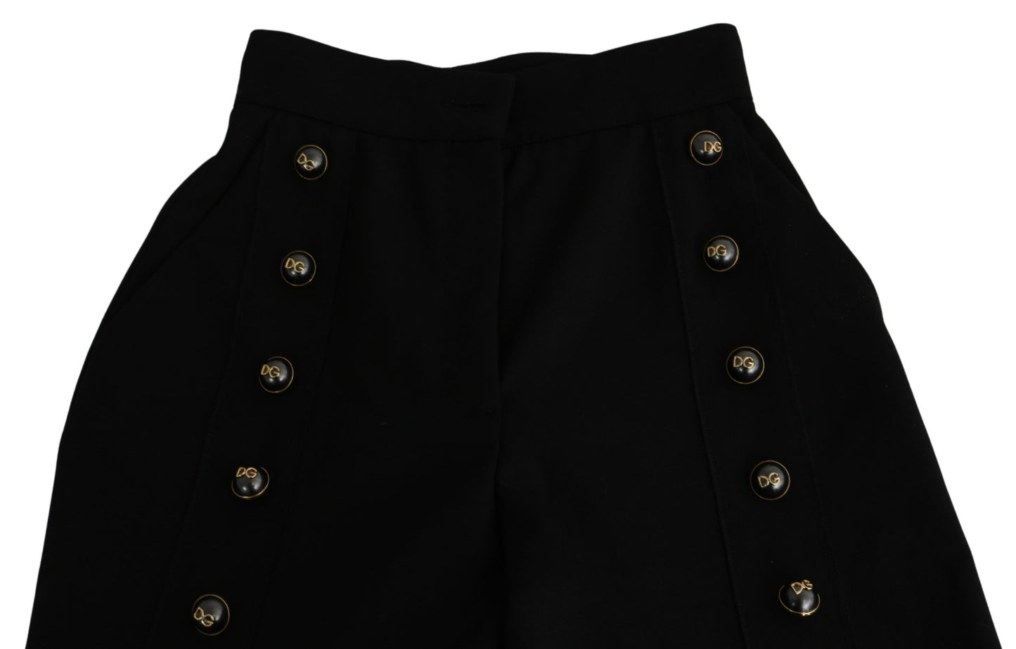 Dolce & Gabbana Elegant virgin wool trousers with high waist and wide leg