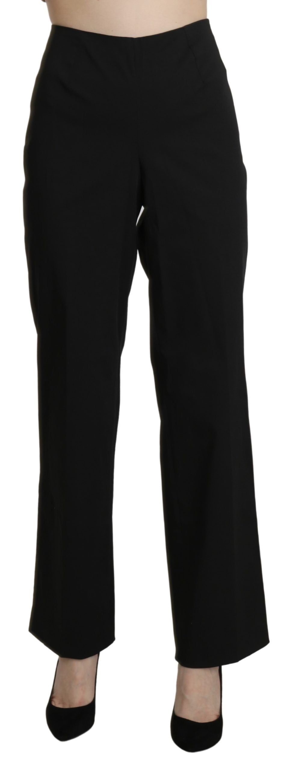 BENCIVENGA Schwarze Straight Dress Hose mit hoher Taille