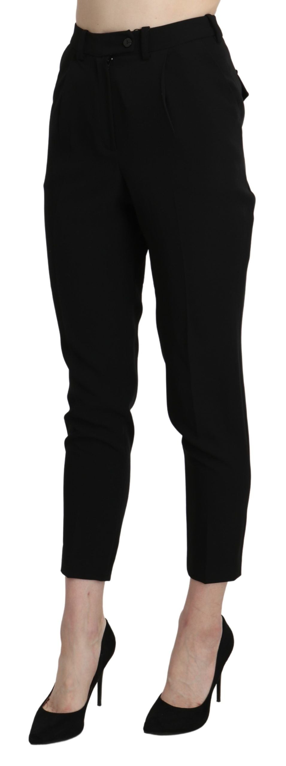 BENCIVENGA Schwarze High Waist Skinny Cropped Dress Hosenhose