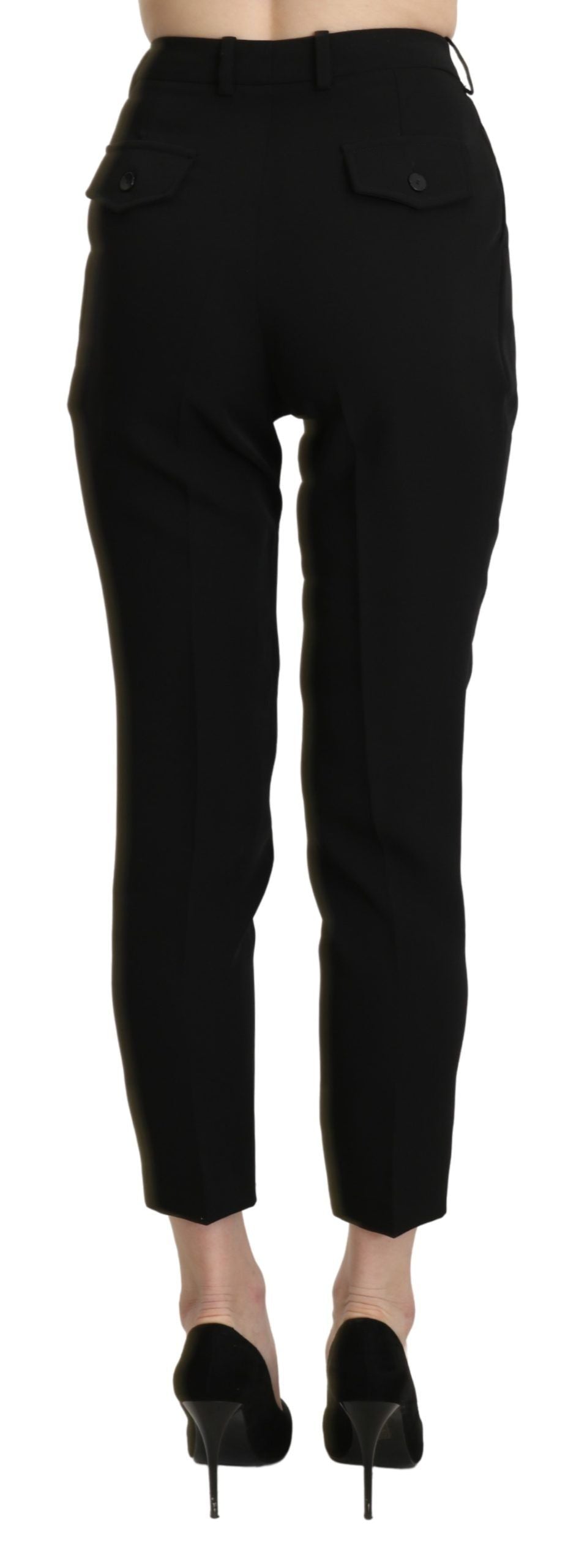 BENCIVENGA Schwarze High Waist Skinny Cropped Dress Hosenhose