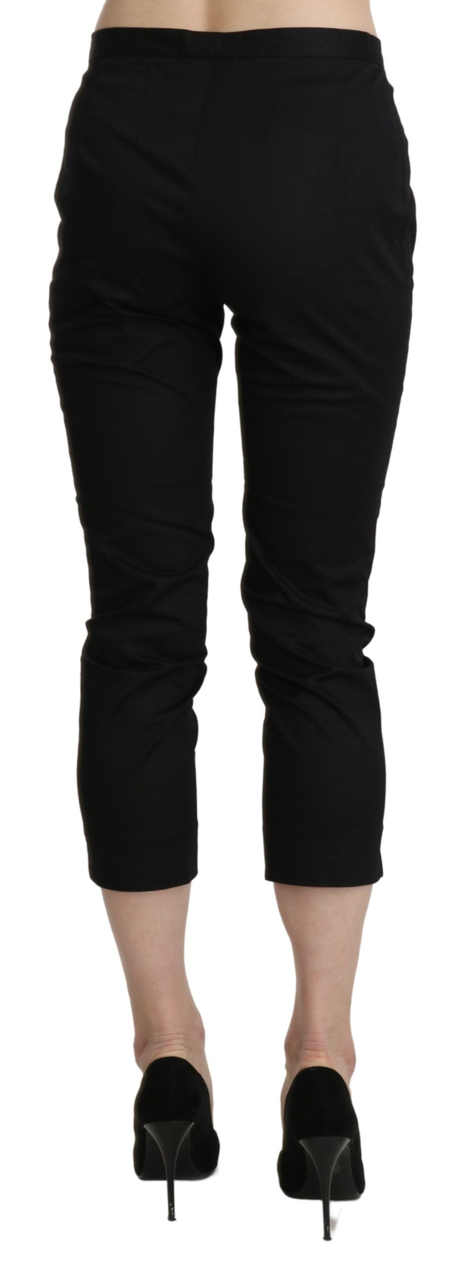 BENCIVENGA Schwarze High Waist Skinny Cropped Dress Hosen Hosen