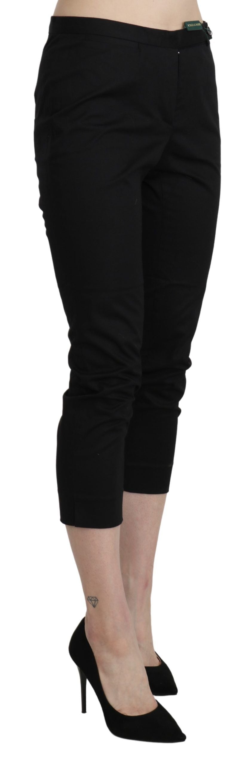 BENCIVENGA Schwarze High Waist Skinny Cropped Dress Hosen Hosen