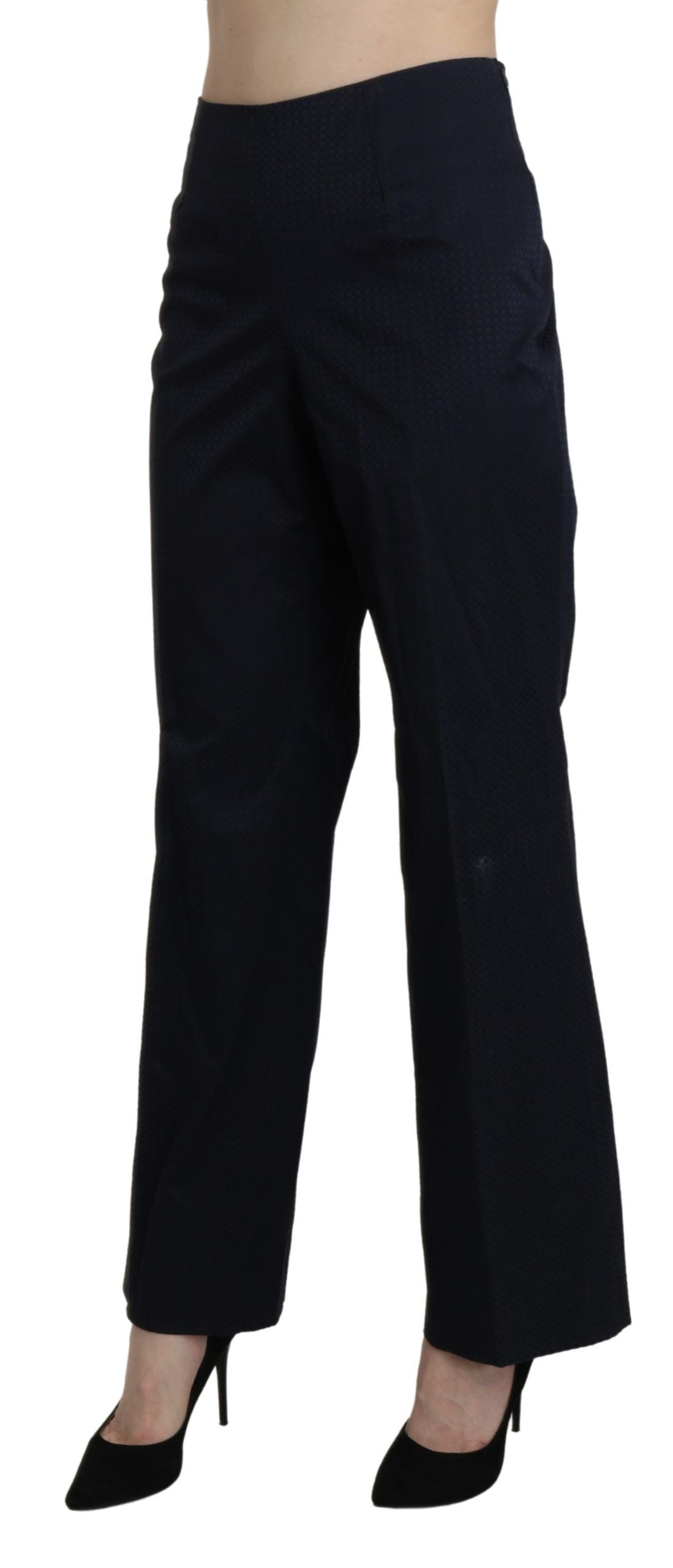 BENCIVENGA Marineblaue High Waist Straight Dress Hosen Hosen