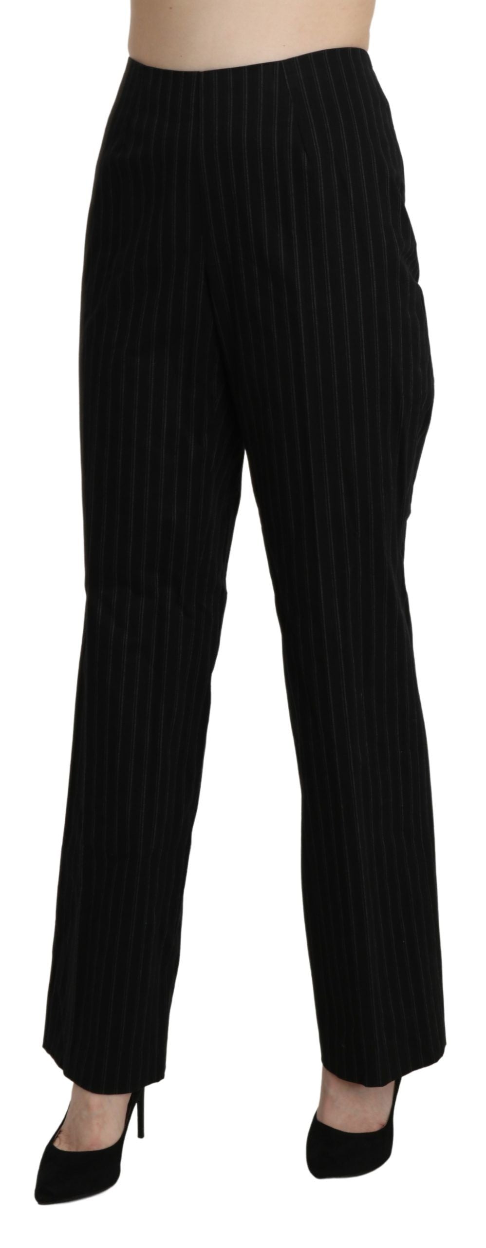 BENCIVENGA Schwarze Straight Dress Hose mit hoher Taille