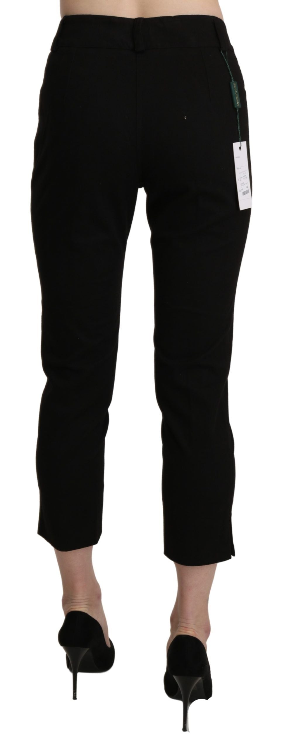 BENCIVENGA Schwarze High Waist Skinny Cropped Dress Hosen Hosen