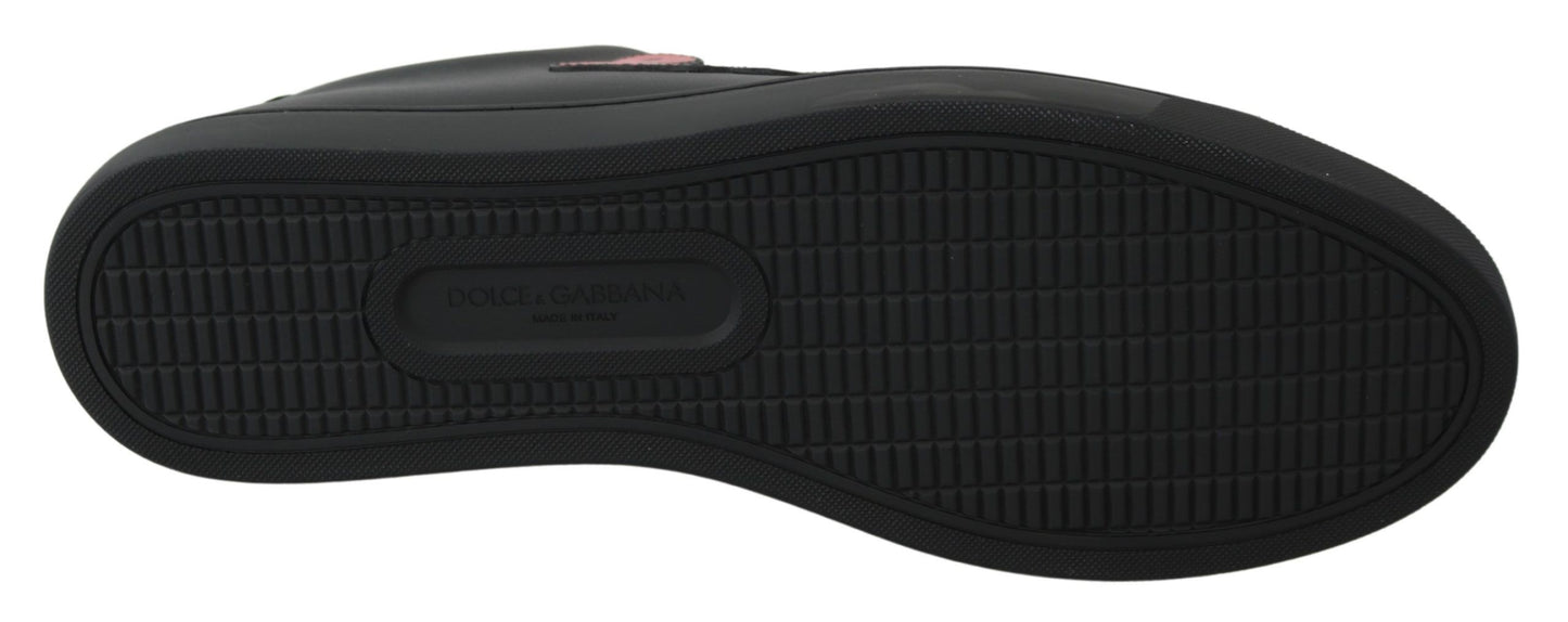 Dolce & Gabbana Elegant leather sneakers with red accents