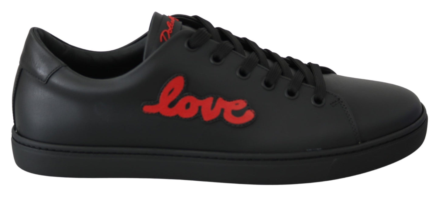 Dolce & Gabbana Elegant leather sneakers with red accents