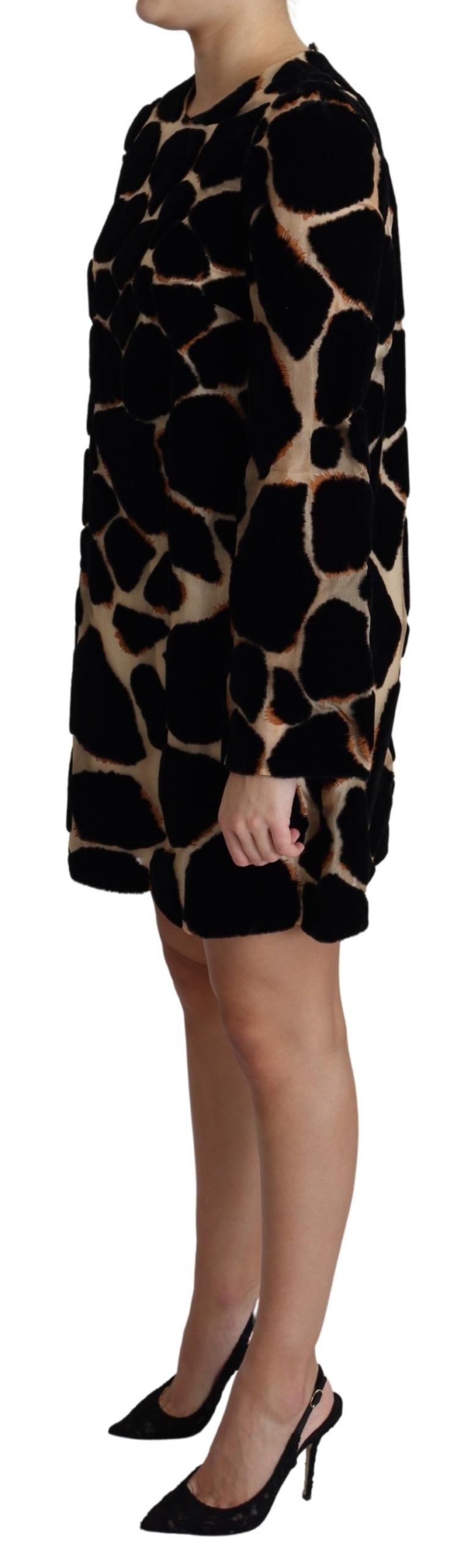 Dolce & Gabbana Schwarzes Minikleid mit Giraffendruck