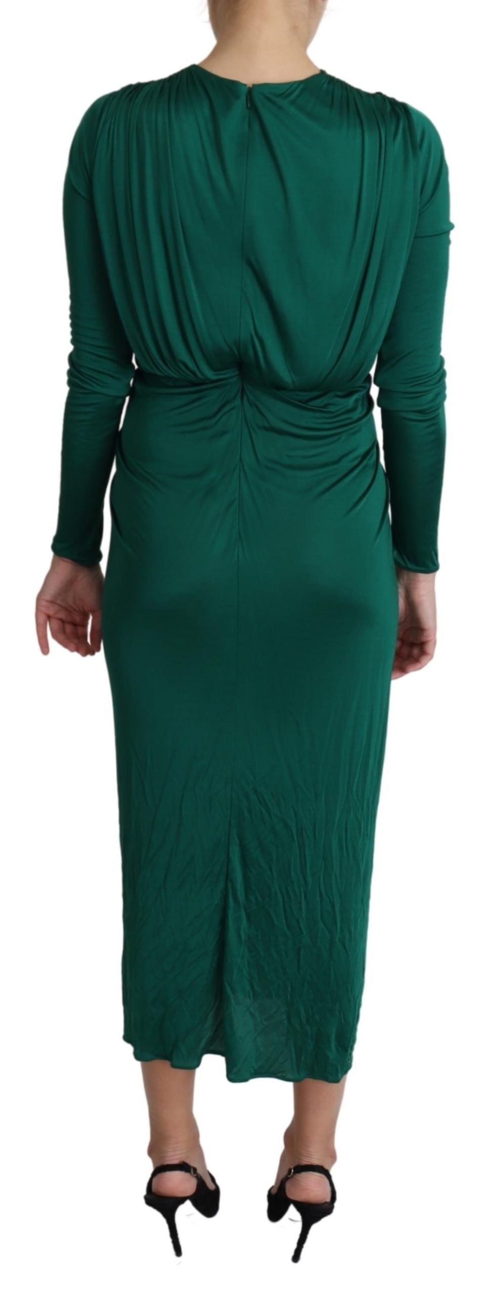 Dolce & Gabbana Emerald Green Elegance Bodycon Midi Dress
