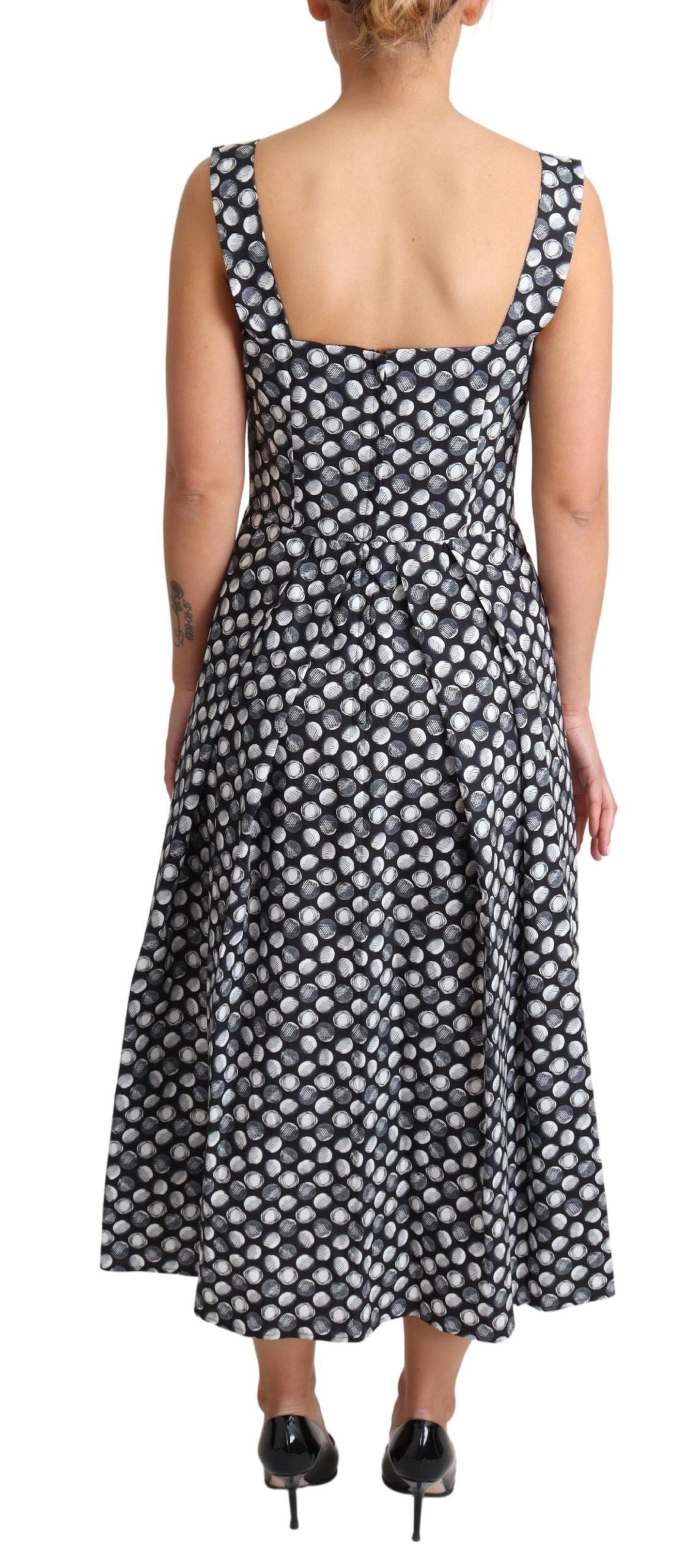 Dolce & Gabbana Blaues A-Linien-Kleid aus geometrischer Baumwolle