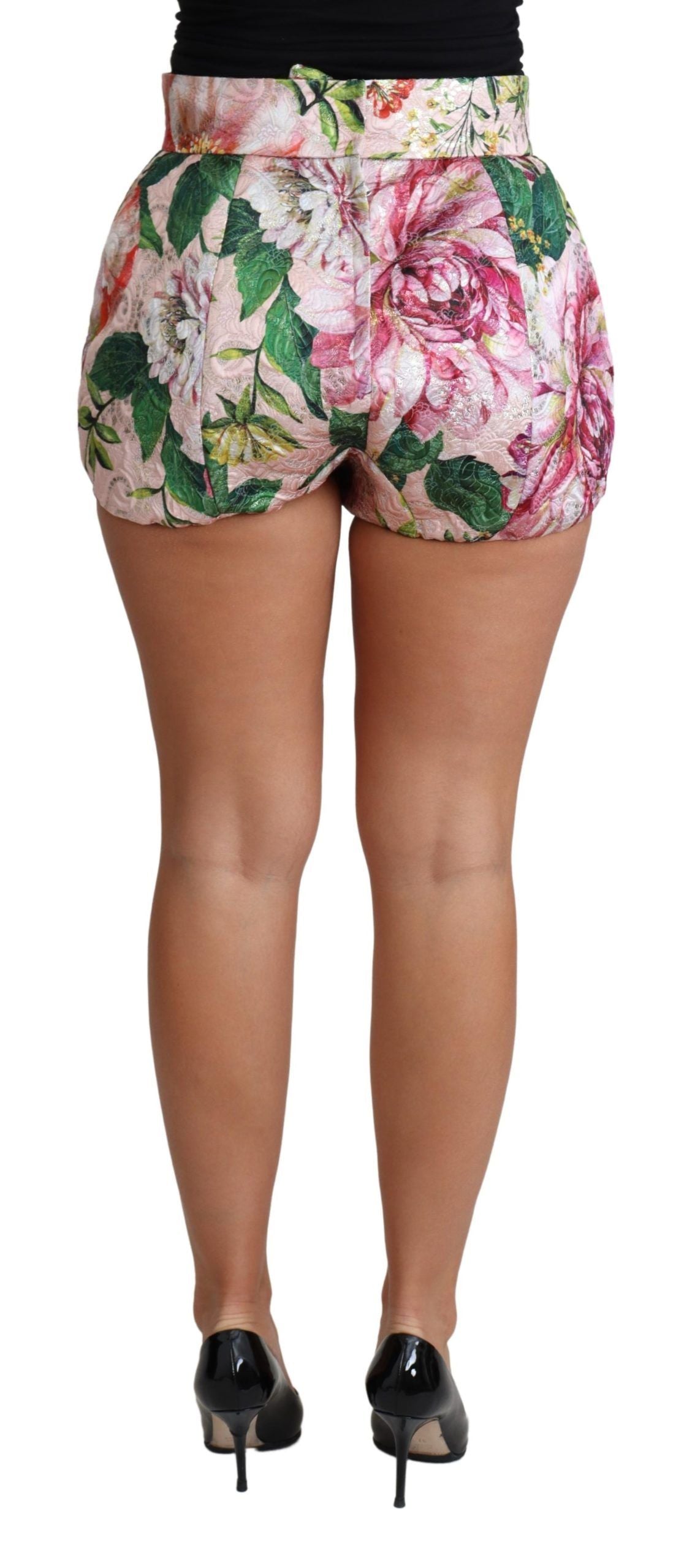 Dolce & Gabbana Schicke rosa geblümte Hotpants mit hoher Taille