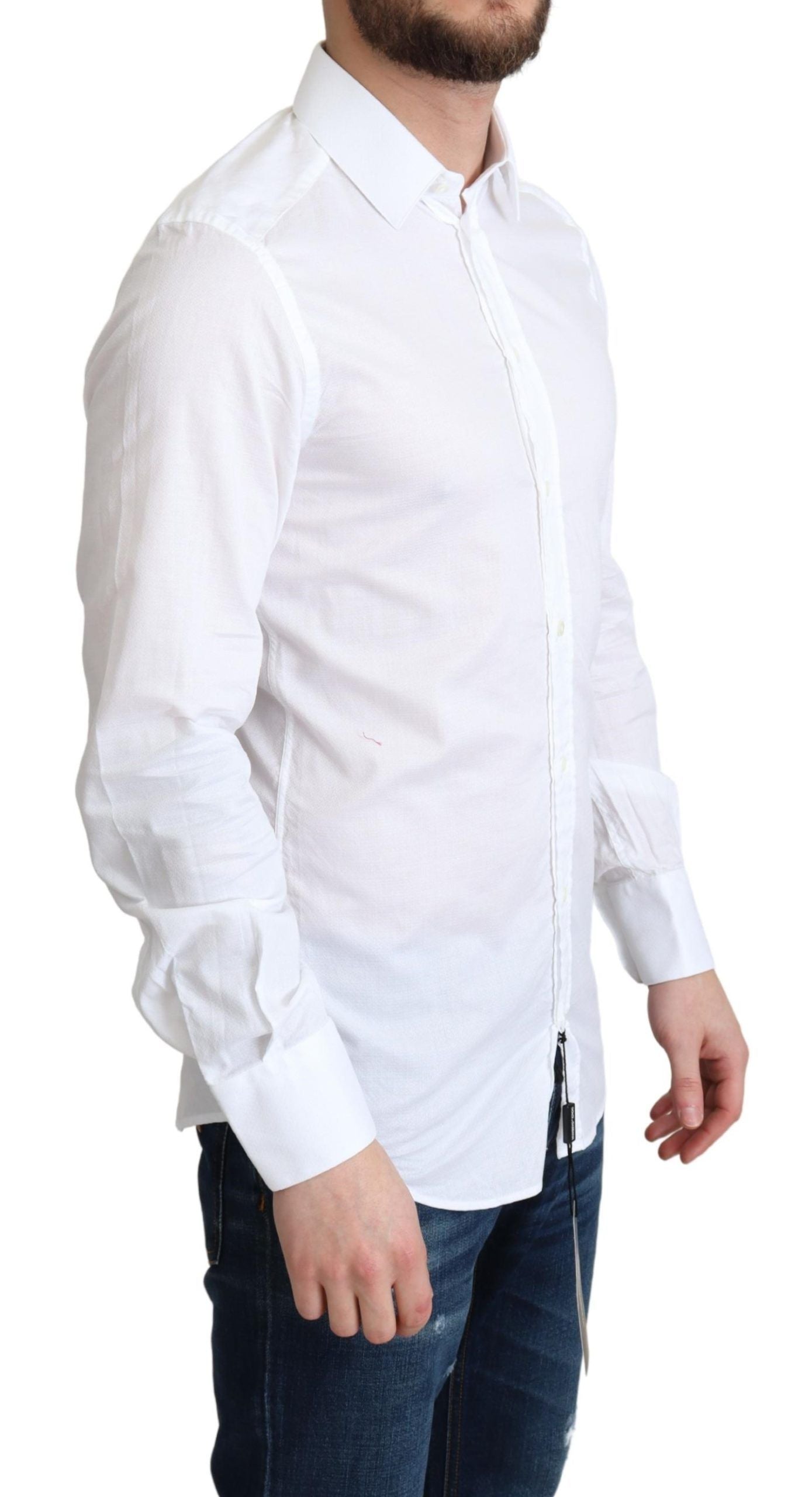 Dolce & Gabbana Elegantes weißes Baumwollhemd Slim Fit