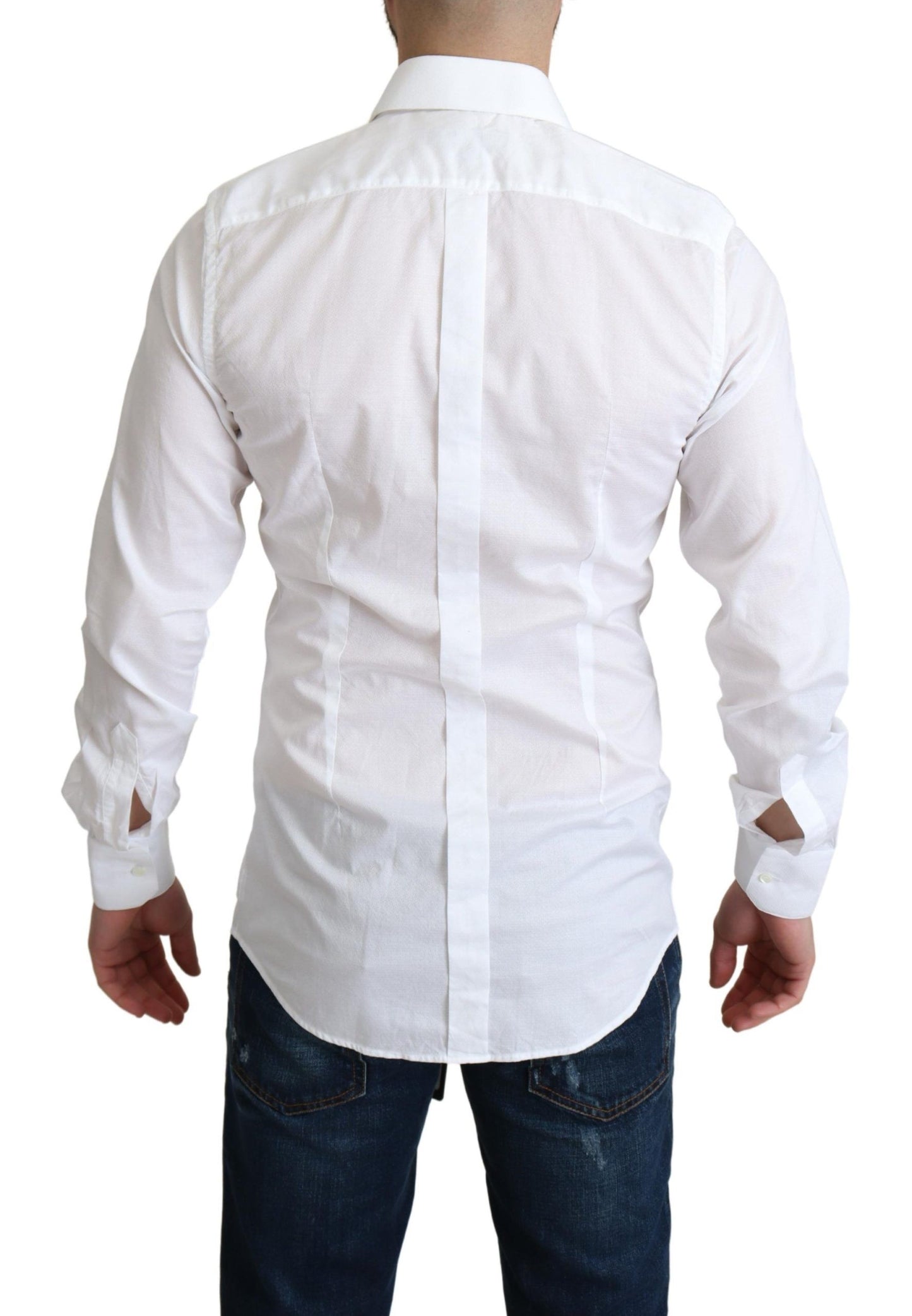 Dolce & Gabbana Elegantes weißes Baumwollhemd Slim Fit