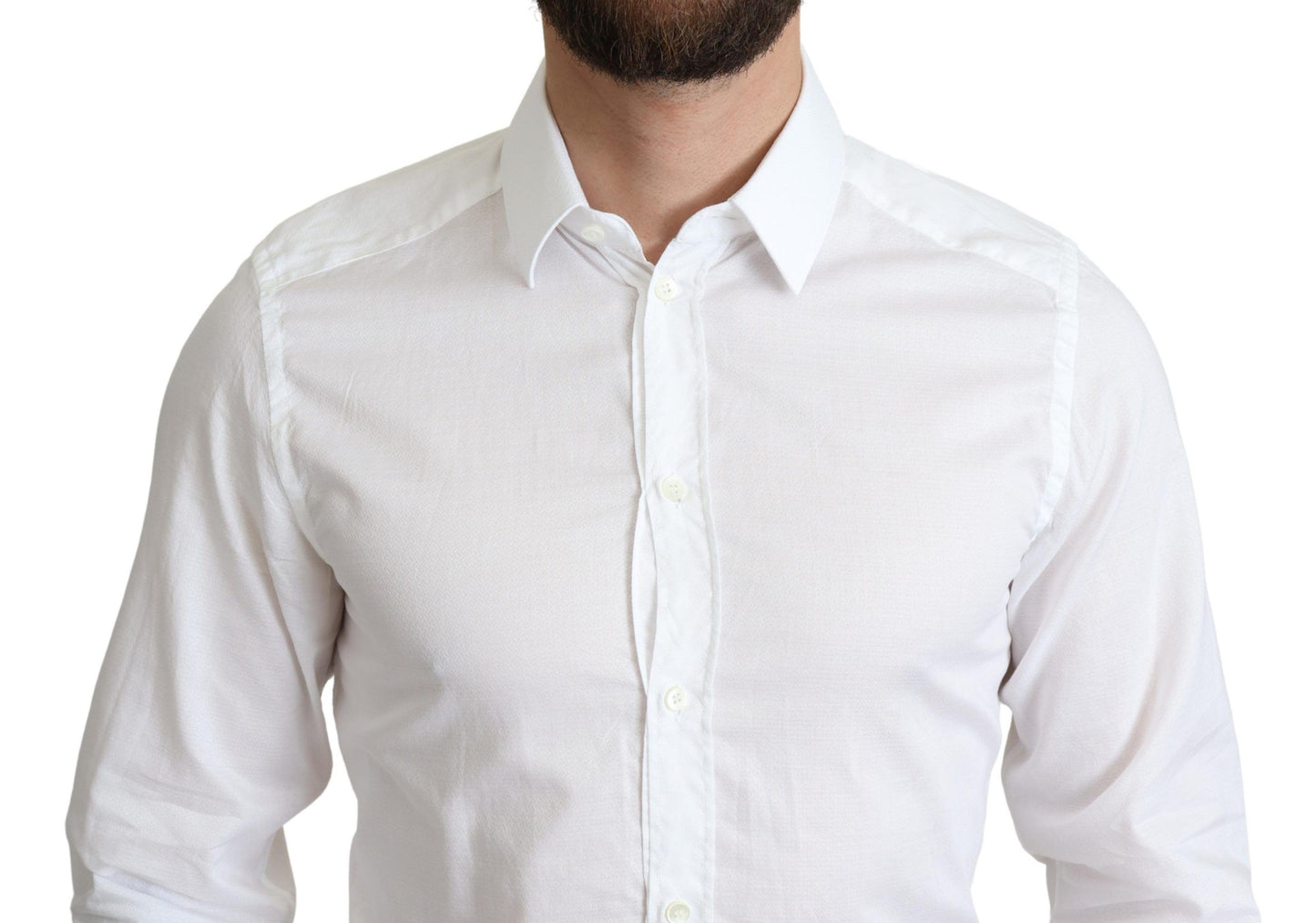 Dolce & Gabbana Elegantes weißes Baumwollhemd Slim Fit