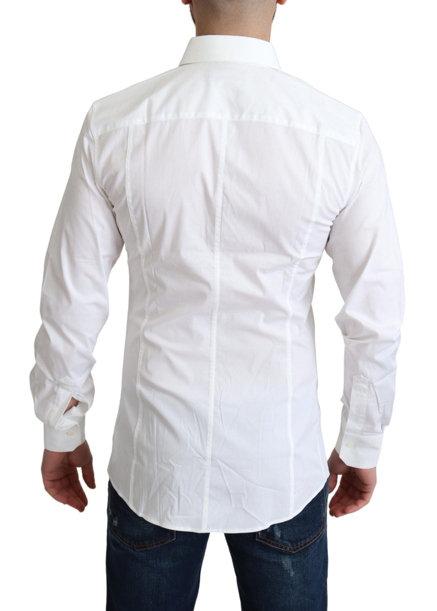 Dolce & Gabbana Elegantes weißes Baumwoll-Stretch-Hemd