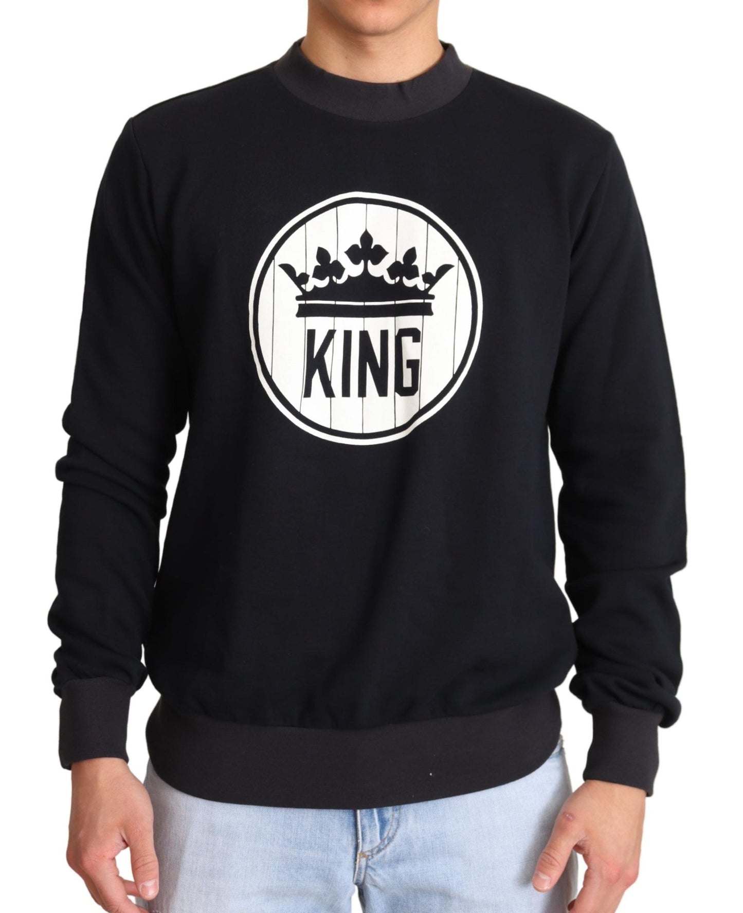 Dolce & Gabbana Regal Crown Motif Crew Neck Sweater
