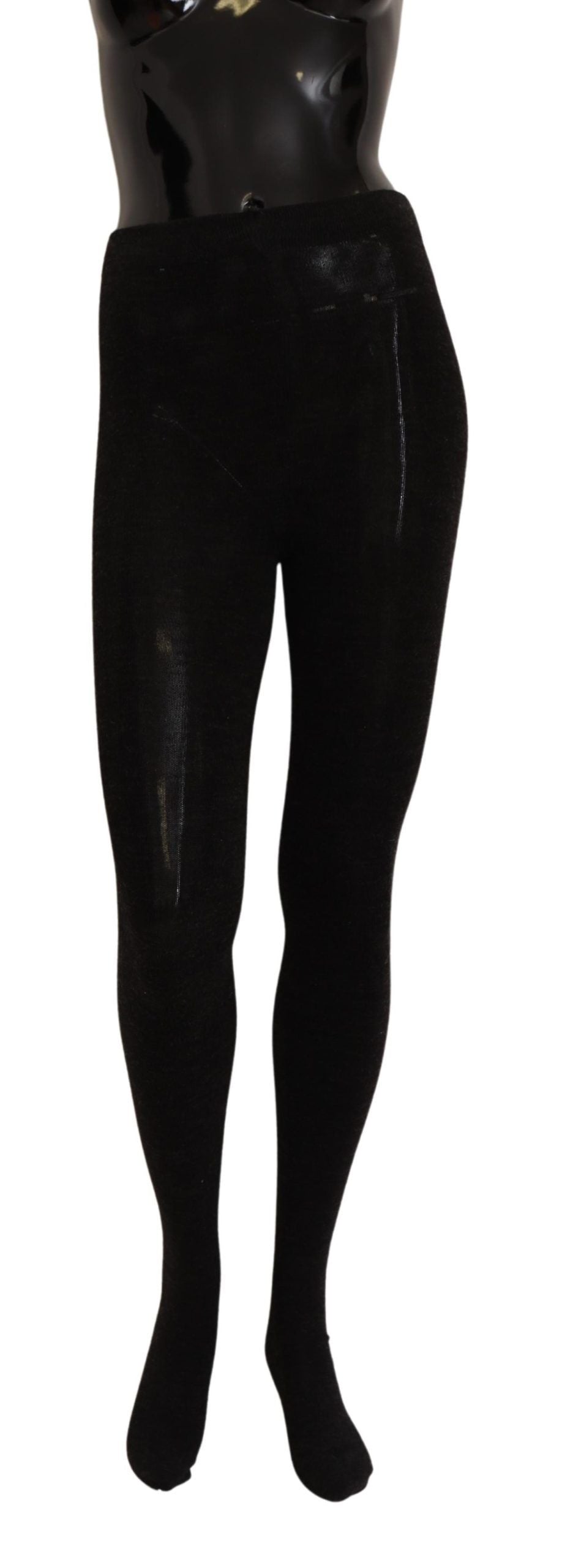 Dolce & Gabbana Elegant black stretch wool tights