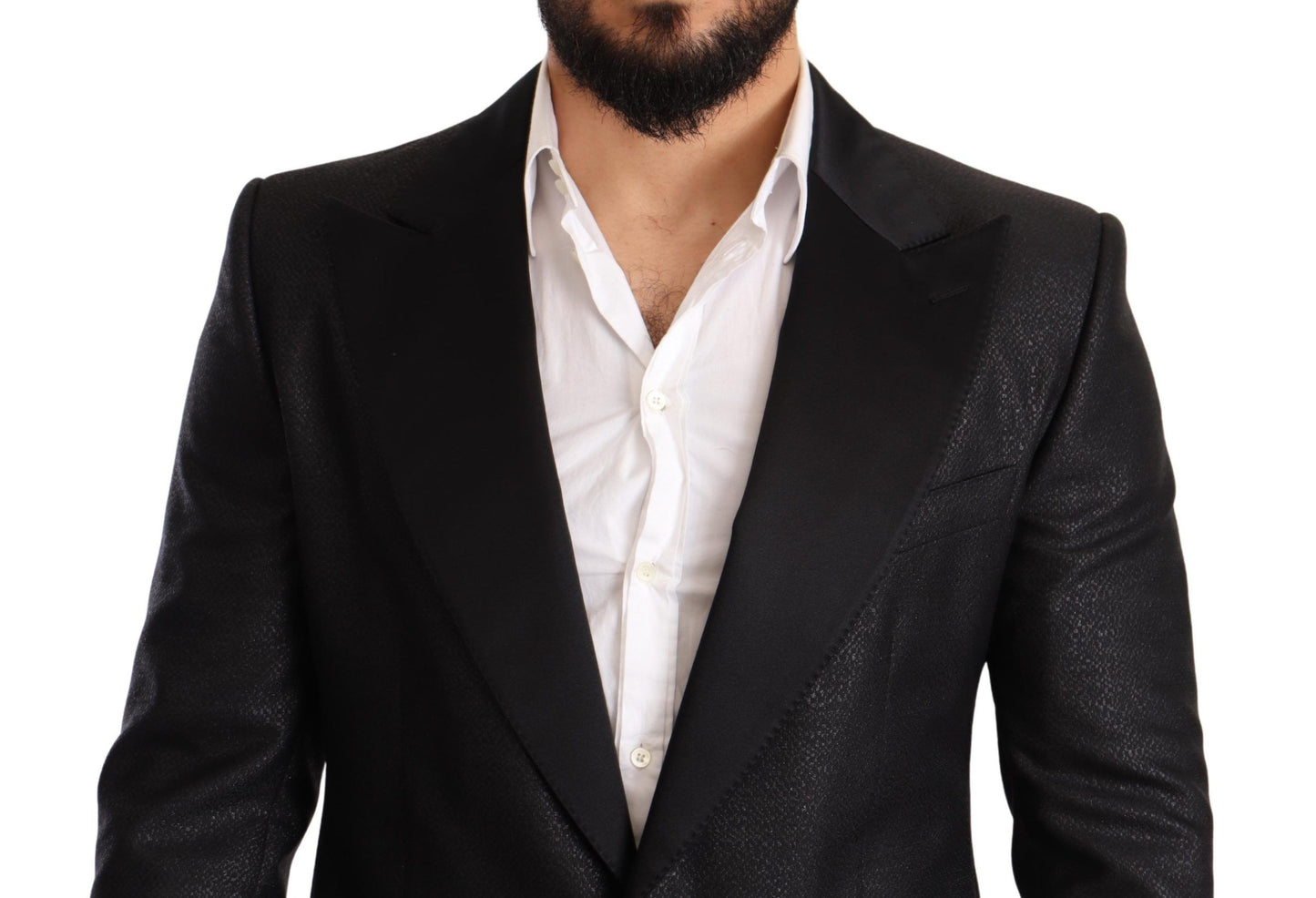 Dolce & Gabbana Schwarzer Metallic-Smoking-Blazer