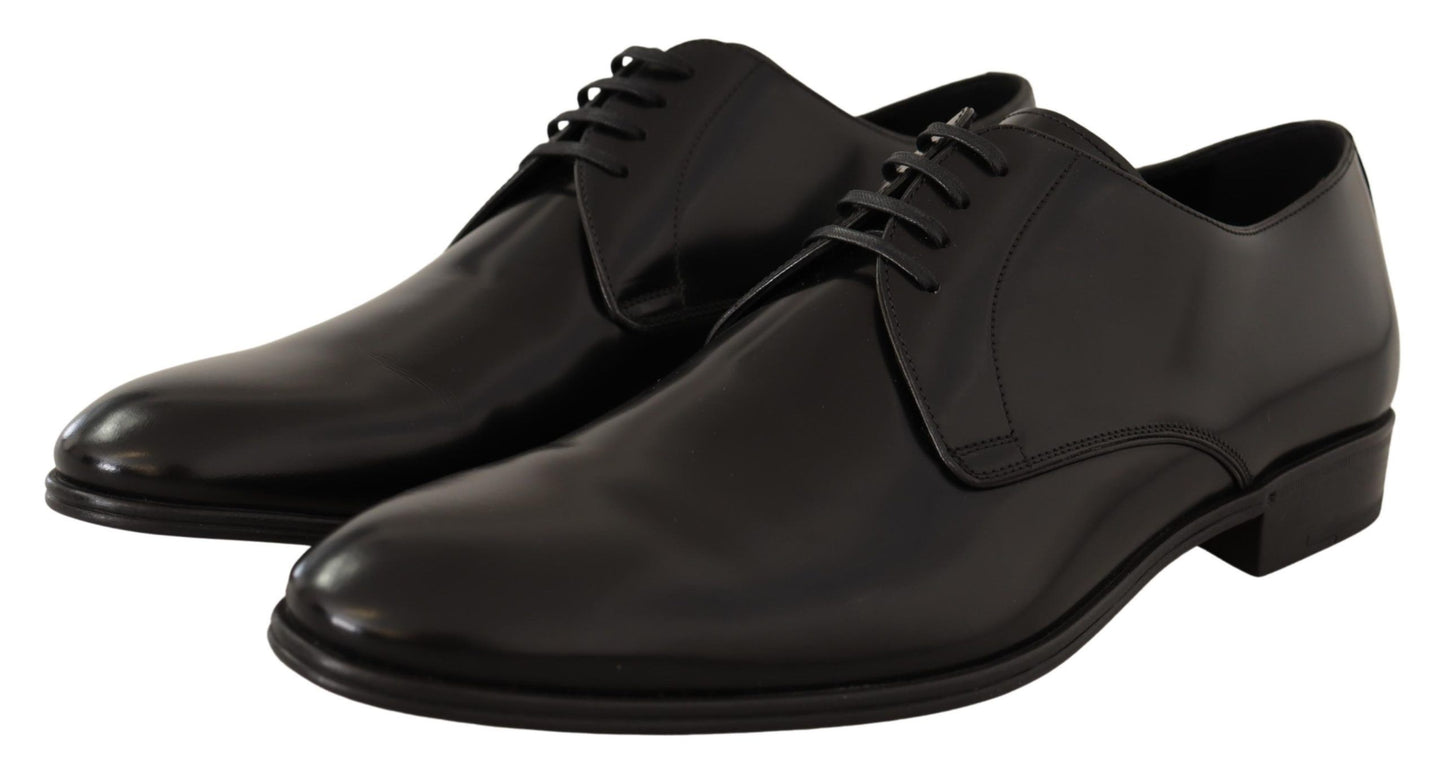 Dolce & Gabbana Elegante Derby-Schuhe aus schwarzem Leder