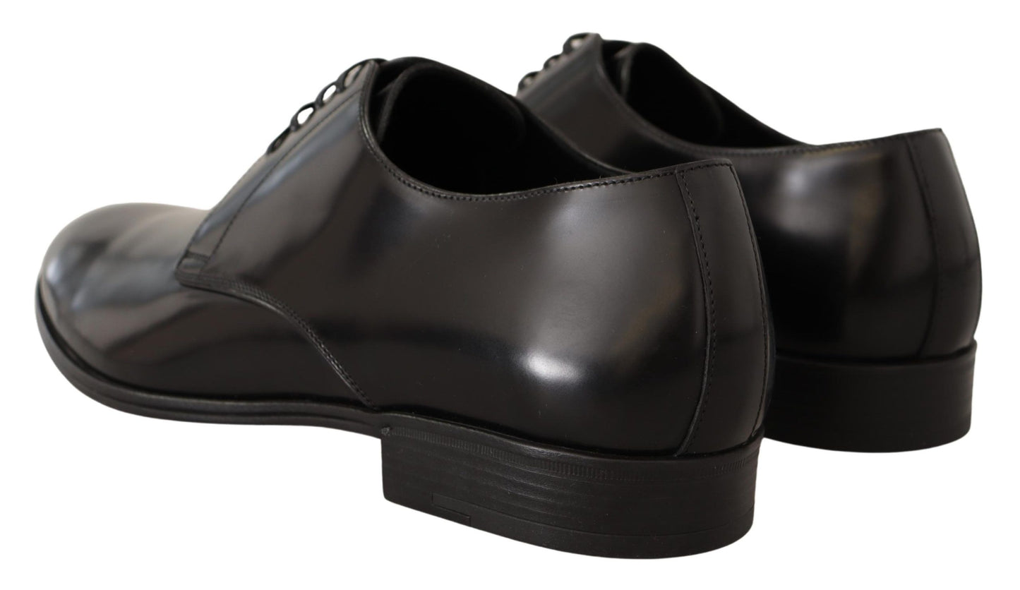 Dolce & Gabbana Elegante Derby-Schuhe aus schwarzem Leder
