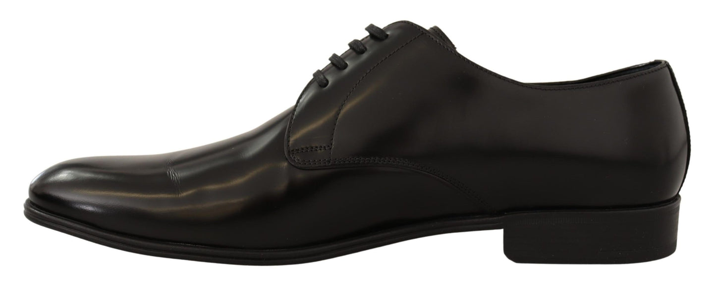 Dolce & Gabbana Elegante Derby-Schuhe aus schwarzem Leder