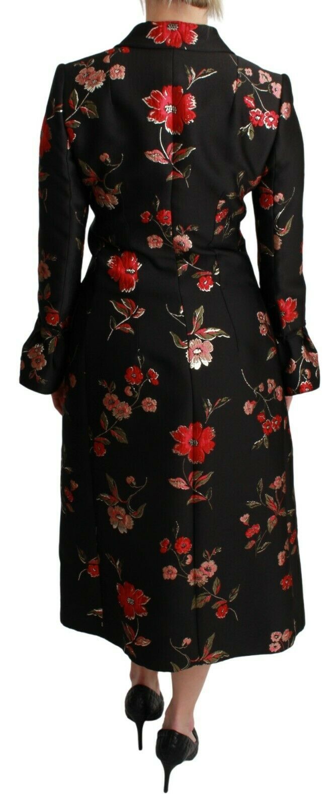 Dolce & Gabbana Elegant floral embroidered trench coat