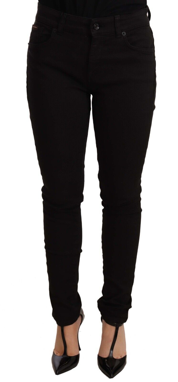 Dolce & Gabbana Chic black skinny denim jeans with mid waist