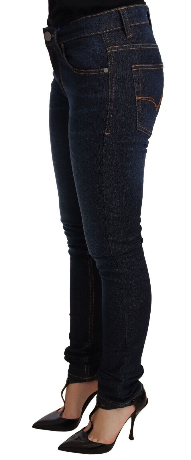 Versace Jeans Elegant Skinny Designer Jeans with Low Waist