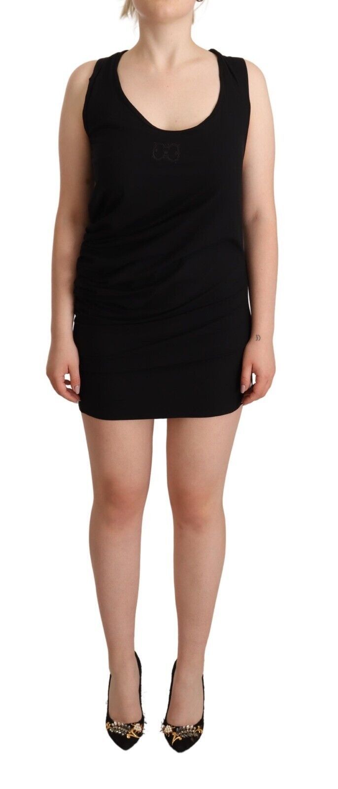 Roberto Cavalli Elegant Black Stretch Sheath Dress