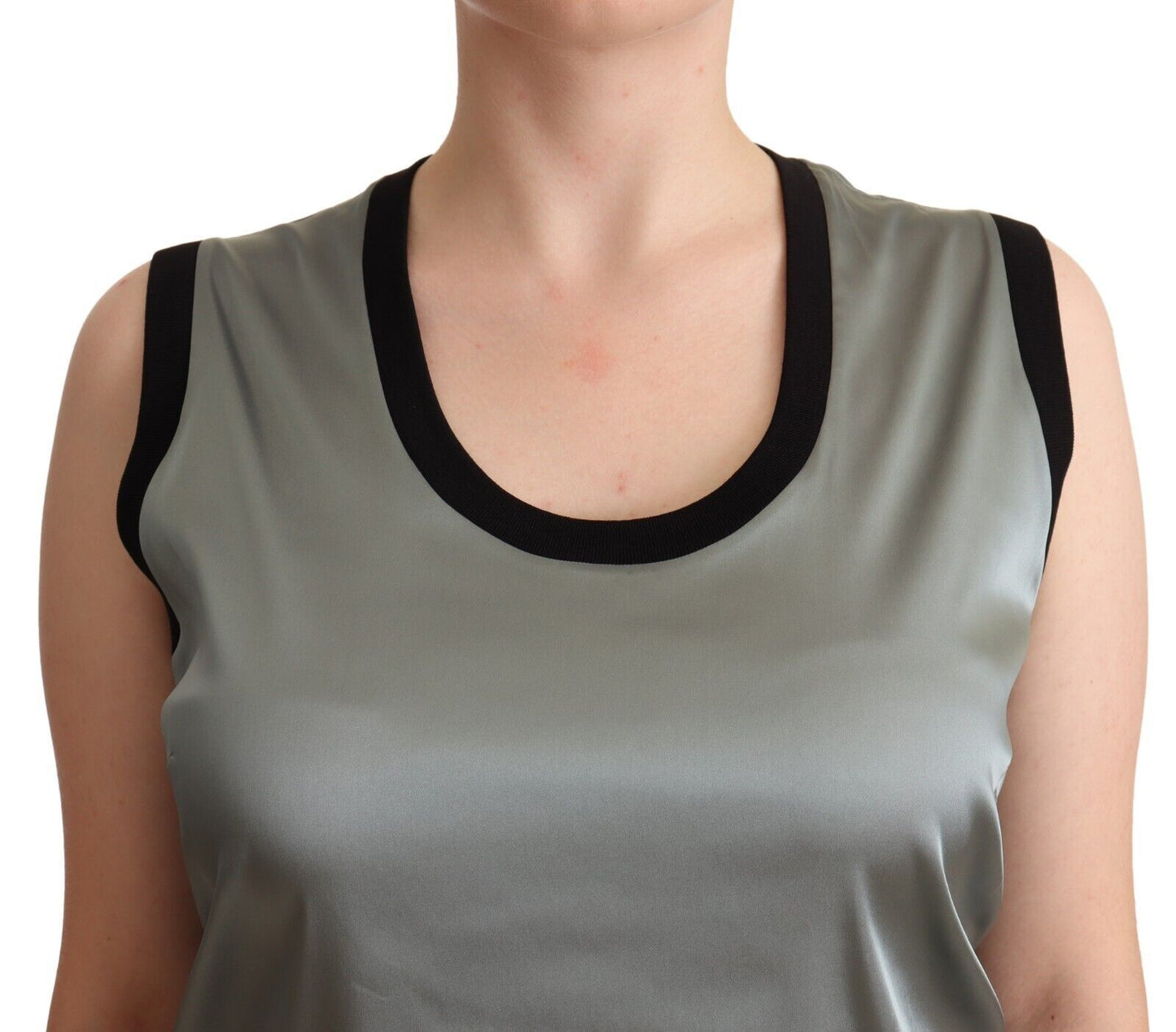 Dolce & Gabbana Silberner Rundhalsausschnitt Ärmelloses lässiges Tanktop
