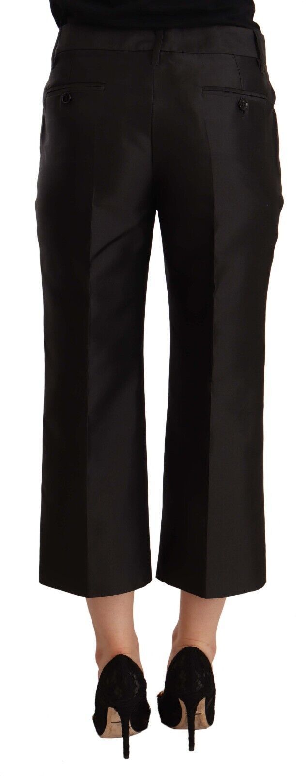 Dolce & Gabbana Chic cropped silk trousers in timeless black