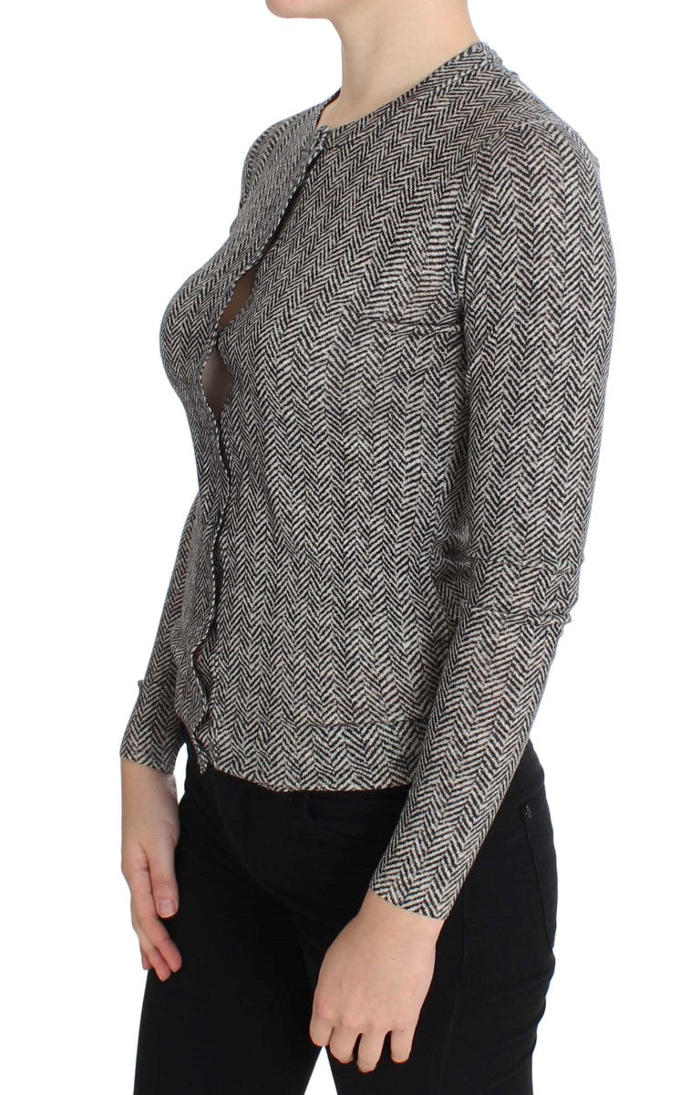 Dolce & Gabbana Elegant cardigan in black and white wool